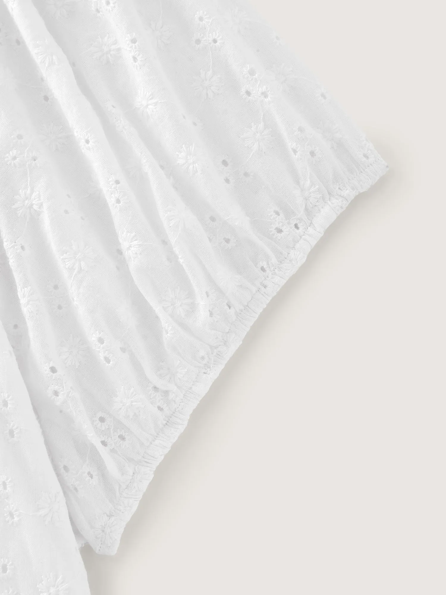 Cotton Lace Textured Ruffled Hem Mini Dress sold by Bloomchic product image thumbnail 5