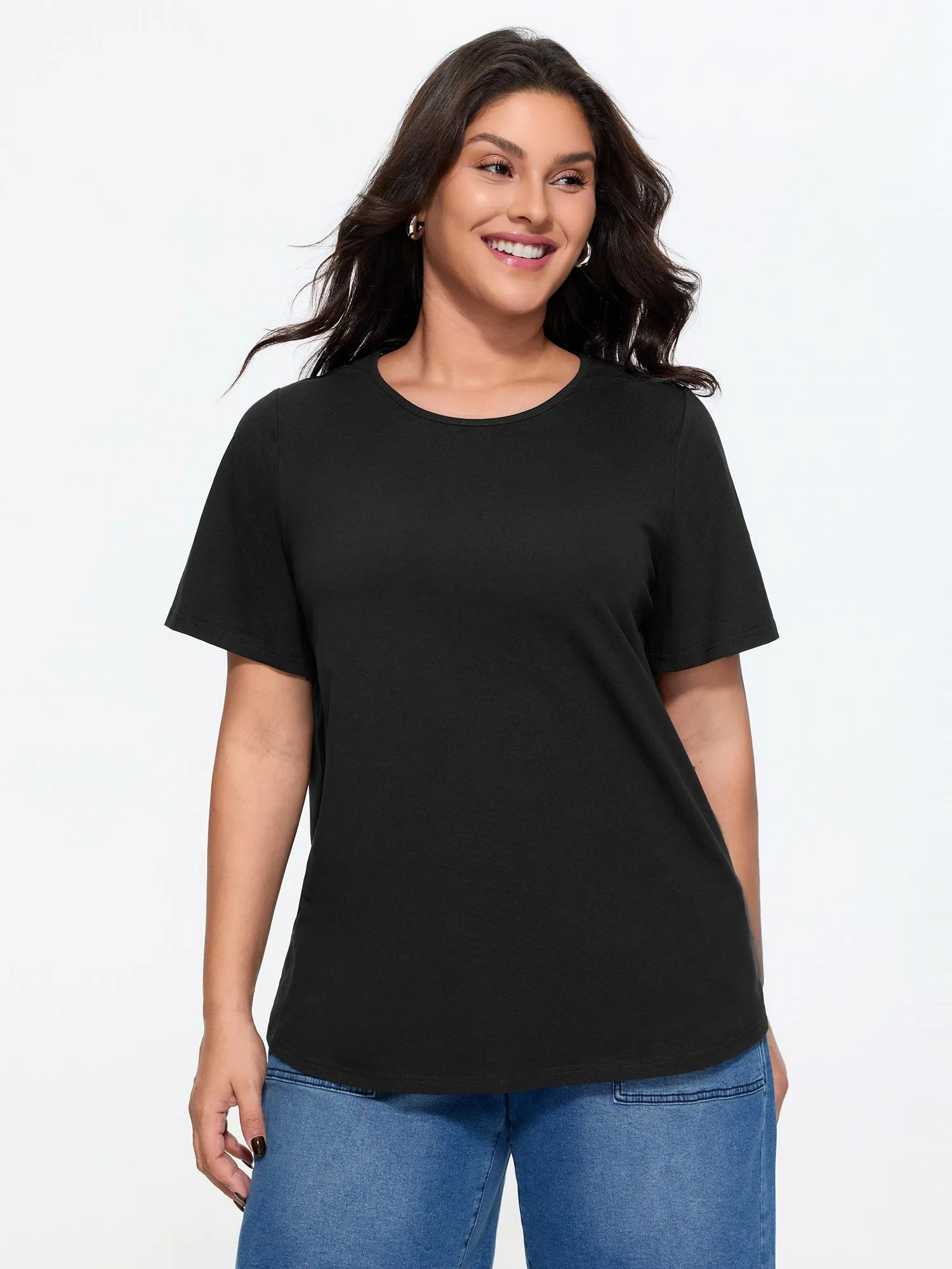 Cotton Stretchy Cut-Out Back Plain Knit Top sold by Bloomchic product image thumbnail 2