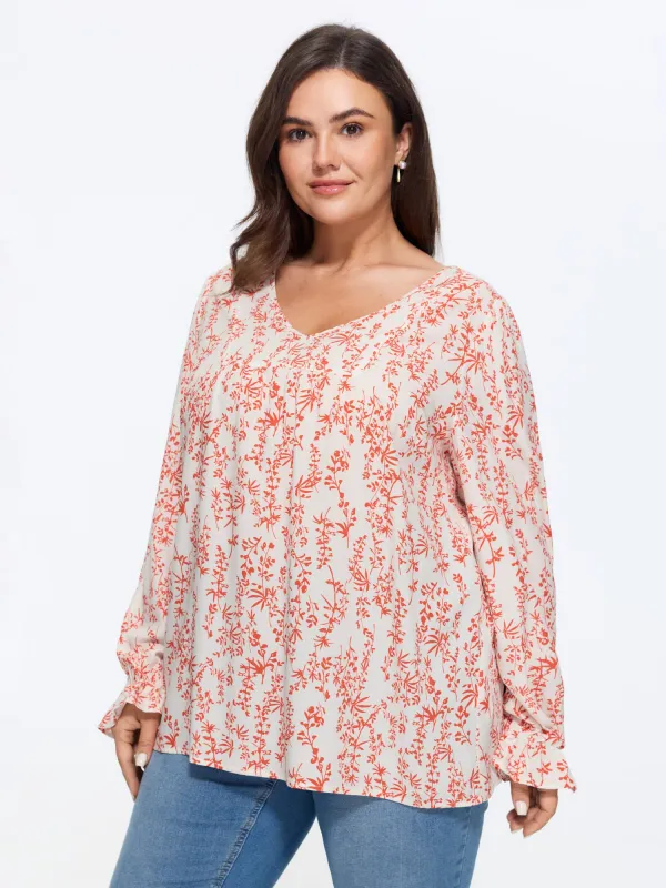 Floral Print Long Sleeve Blouse made by Bloomchic