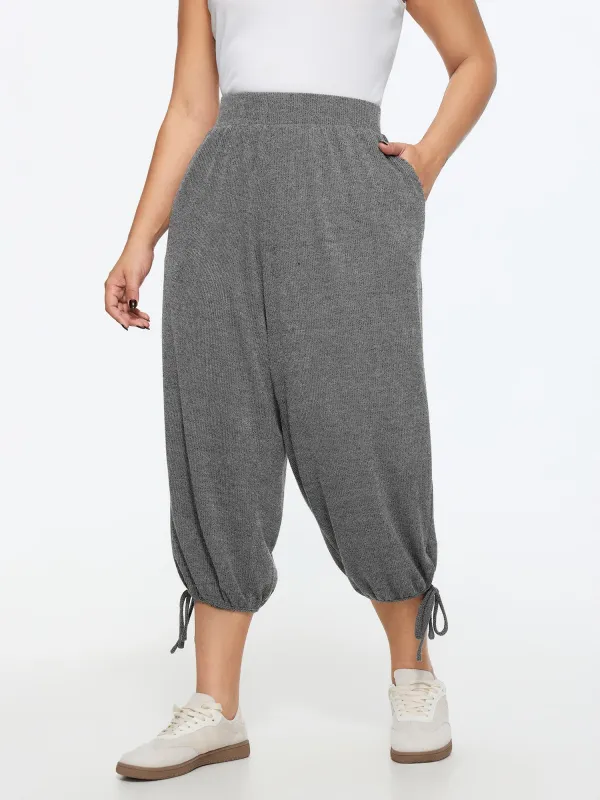 Stretchy Wide Waistband Jogger Pants made by Bloomchic