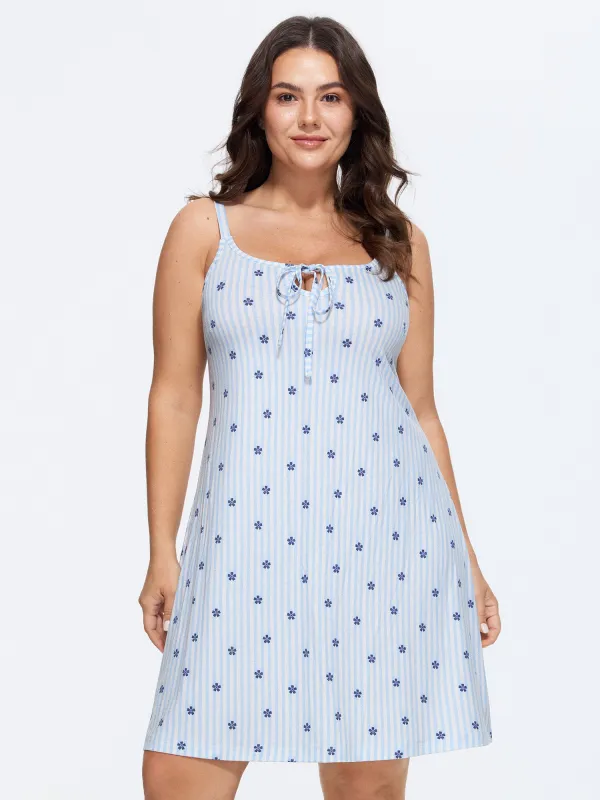 Supersoft Stretchy Fit Floral Print Nightgown made by Bloomchic
