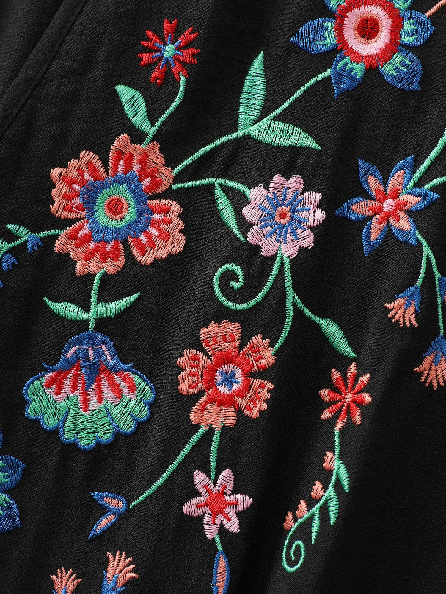 Breathable Floral Embroidered Neckline Midi Dress sold by Bloomchic product image thumbnail 5