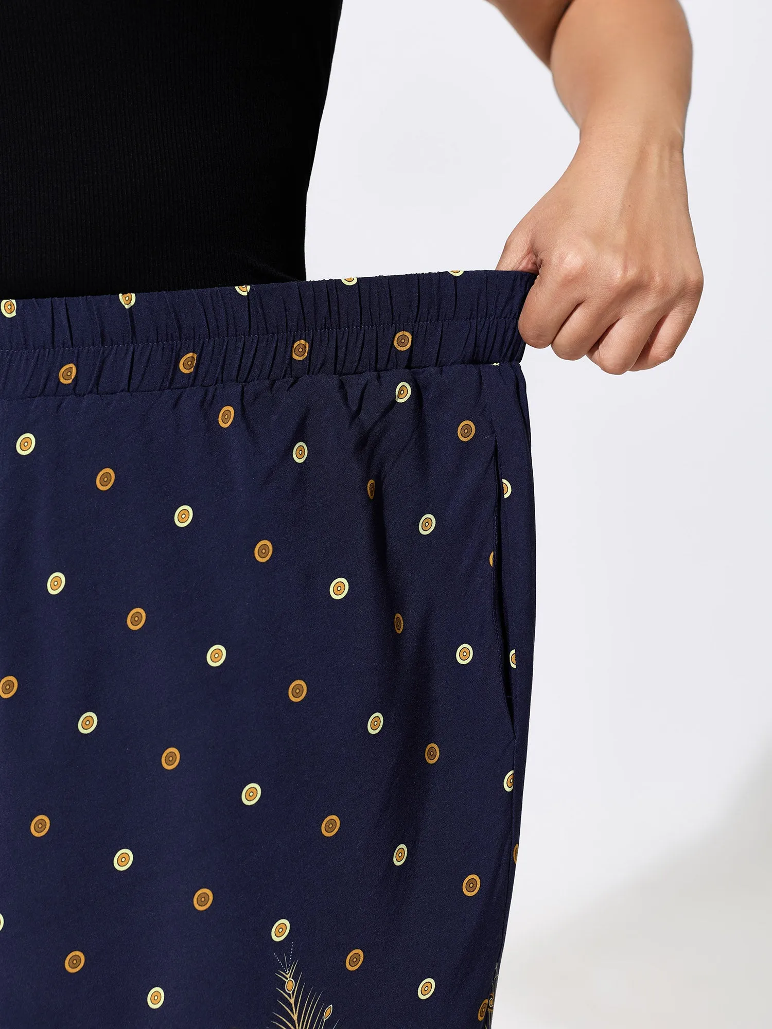 Boho Print Wide-Leg Color Contrast Pants sold by Bloomchic product image thumbnail 4