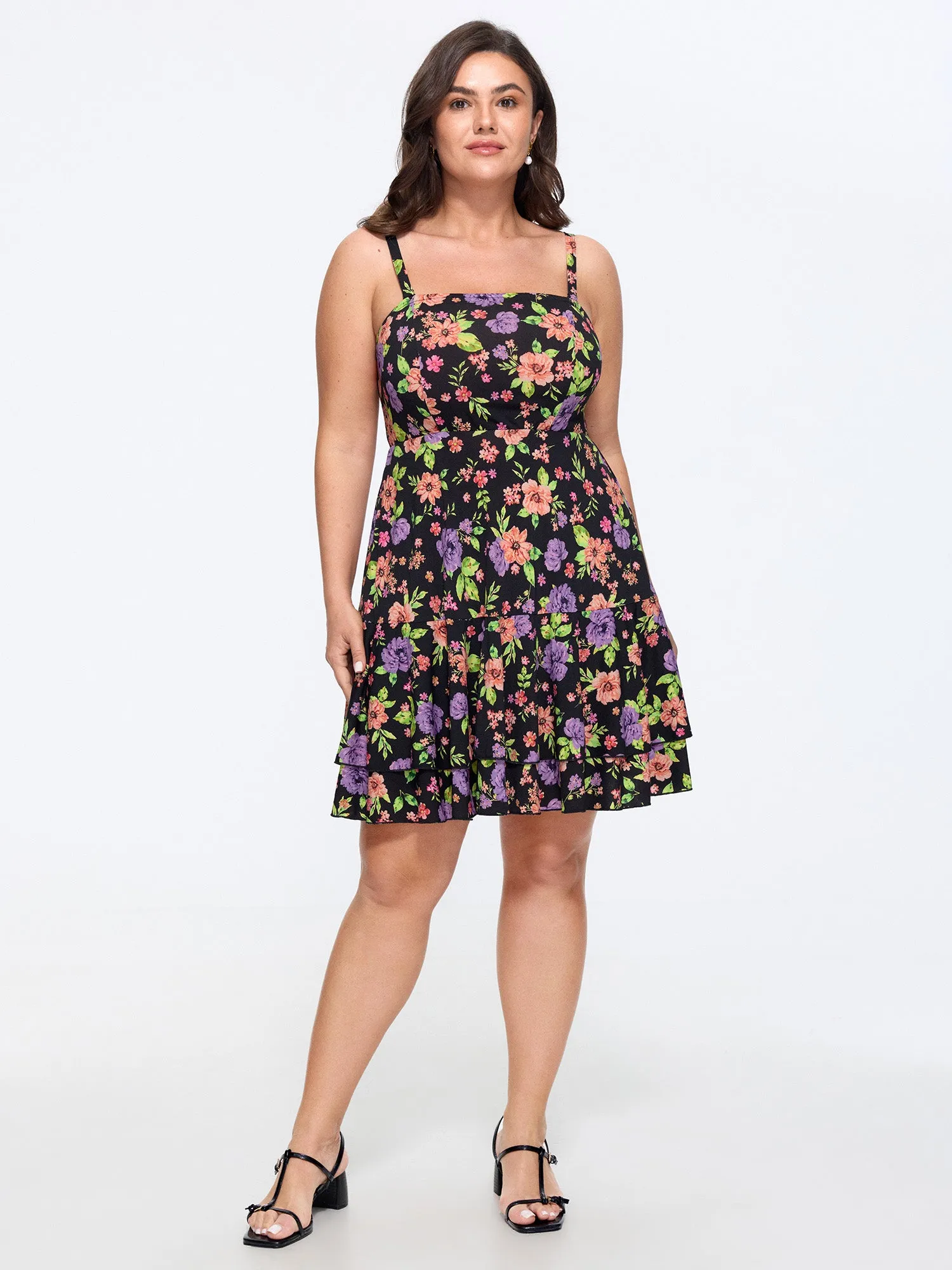Stretchy Floral Print Sleeveless Mini Dress sold by Bloomchic product image thumbnail 4