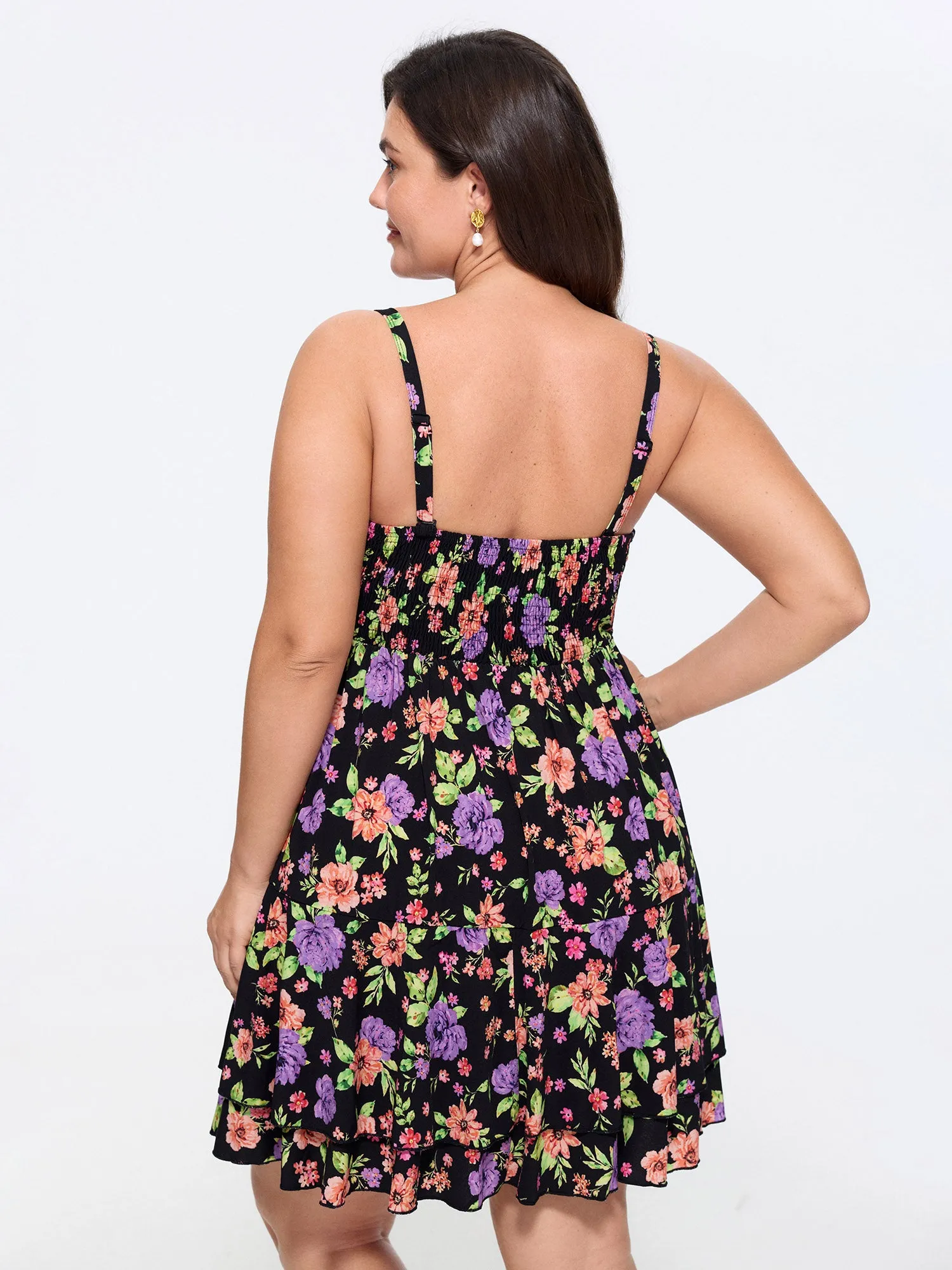Stretchy Floral Print Sleeveless Mini Dress sold by Bloomchic product image thumbnail 5