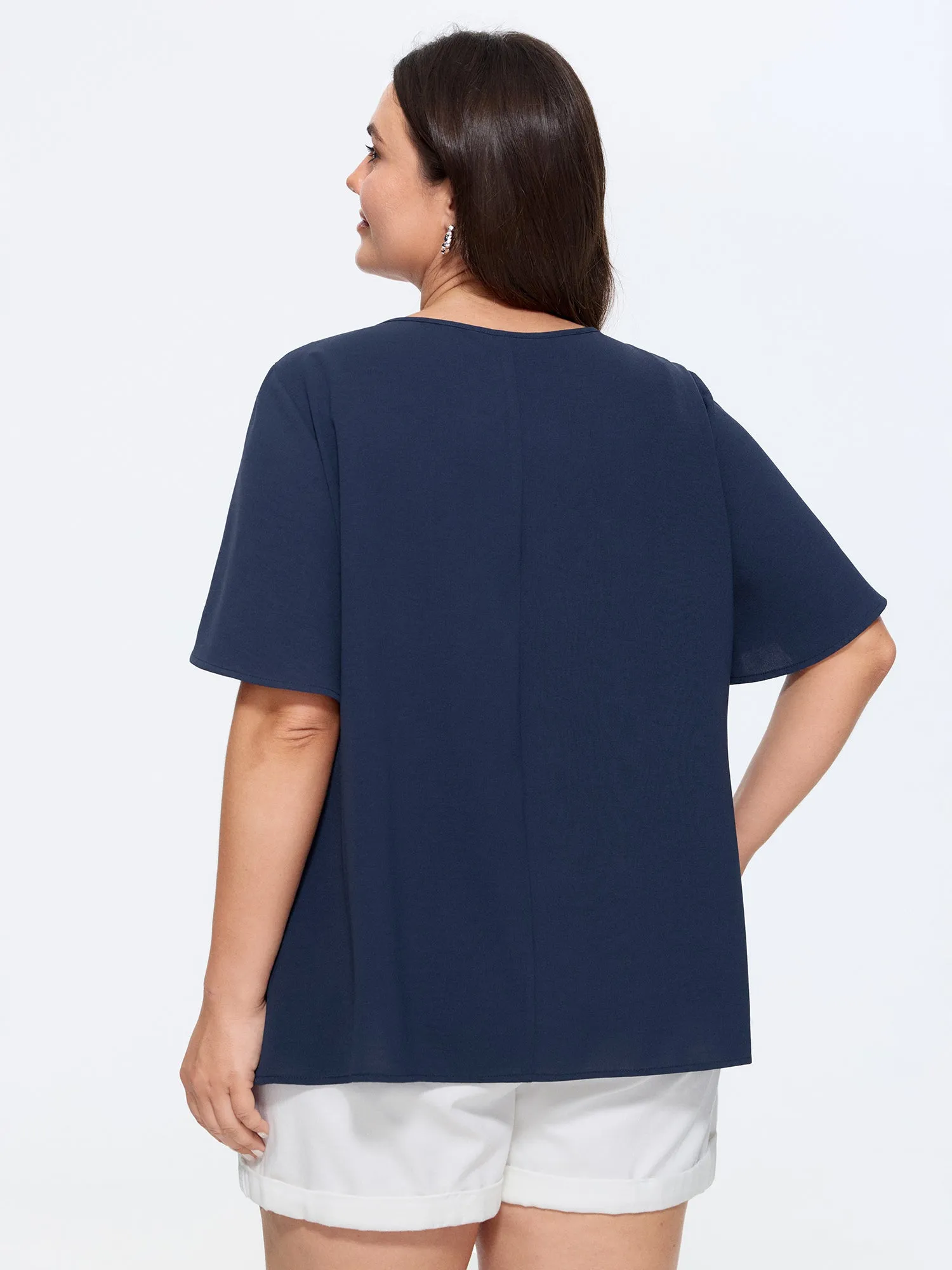 Pleated Front Flowy Plain Top sold by Bloomchic product image thumbnail 4