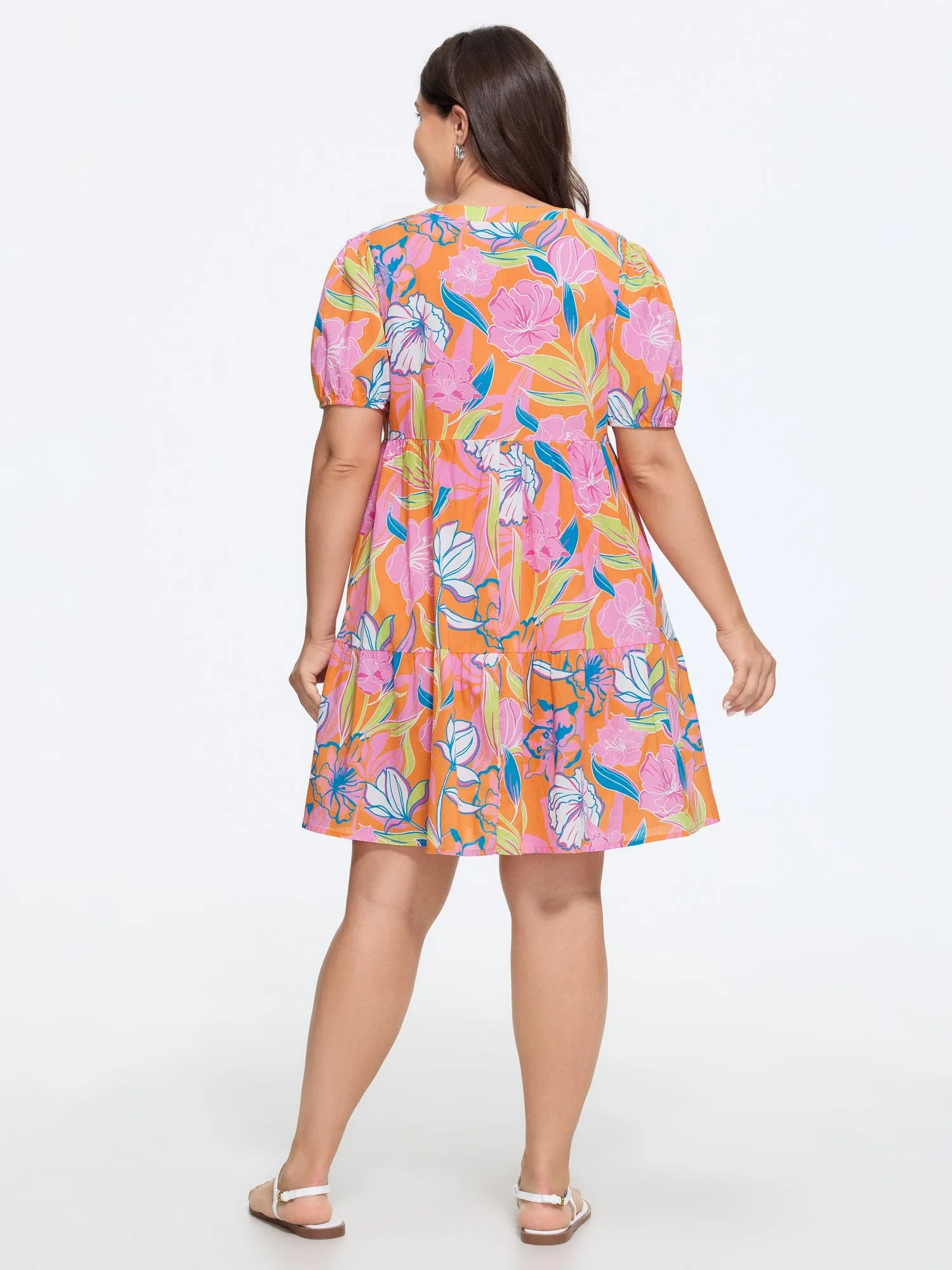 Cotton Floral Print Tiered Mini Dress sold by Bloomchic product image thumbnail 4
