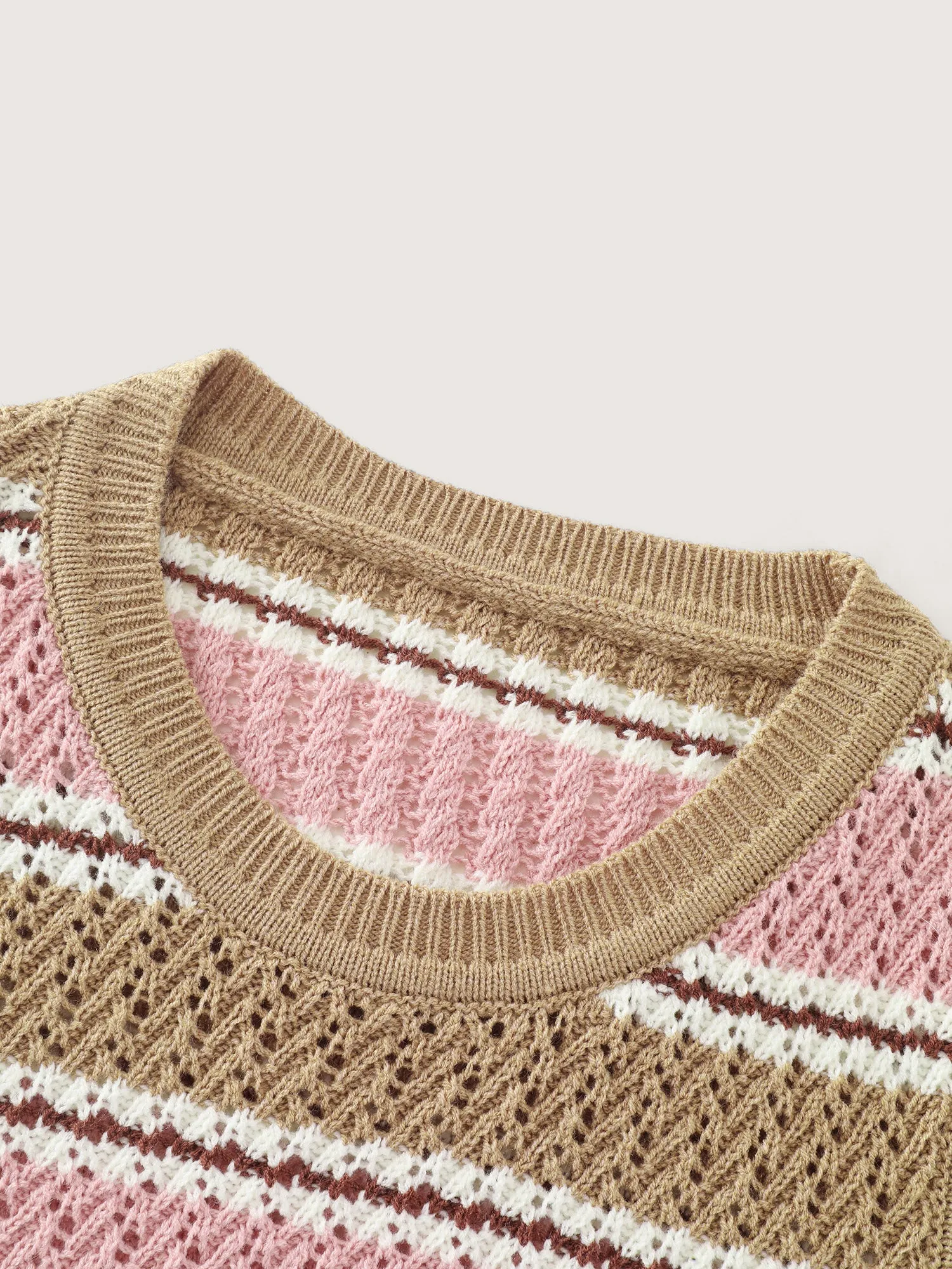 Striped Color-Block Sleeveless Sweater Vest sold by Bloomchic product image thumbnail 5