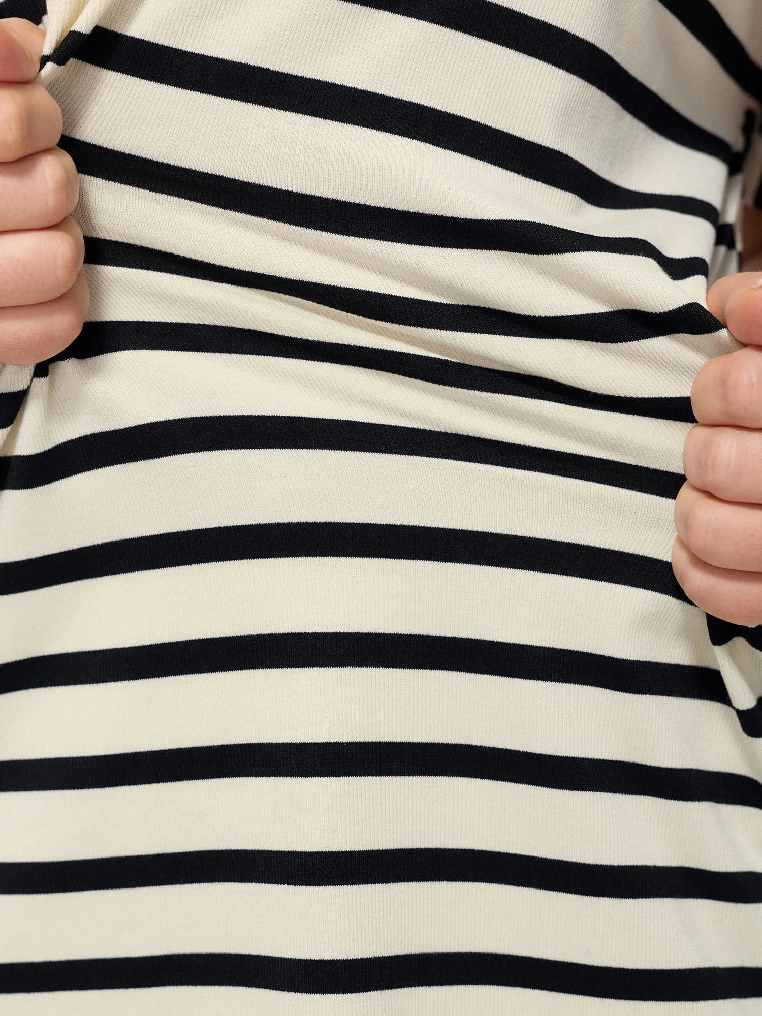 Stretchy Striped Print Collared Midi Dress sold by Bloomchic product image thumbnail 4