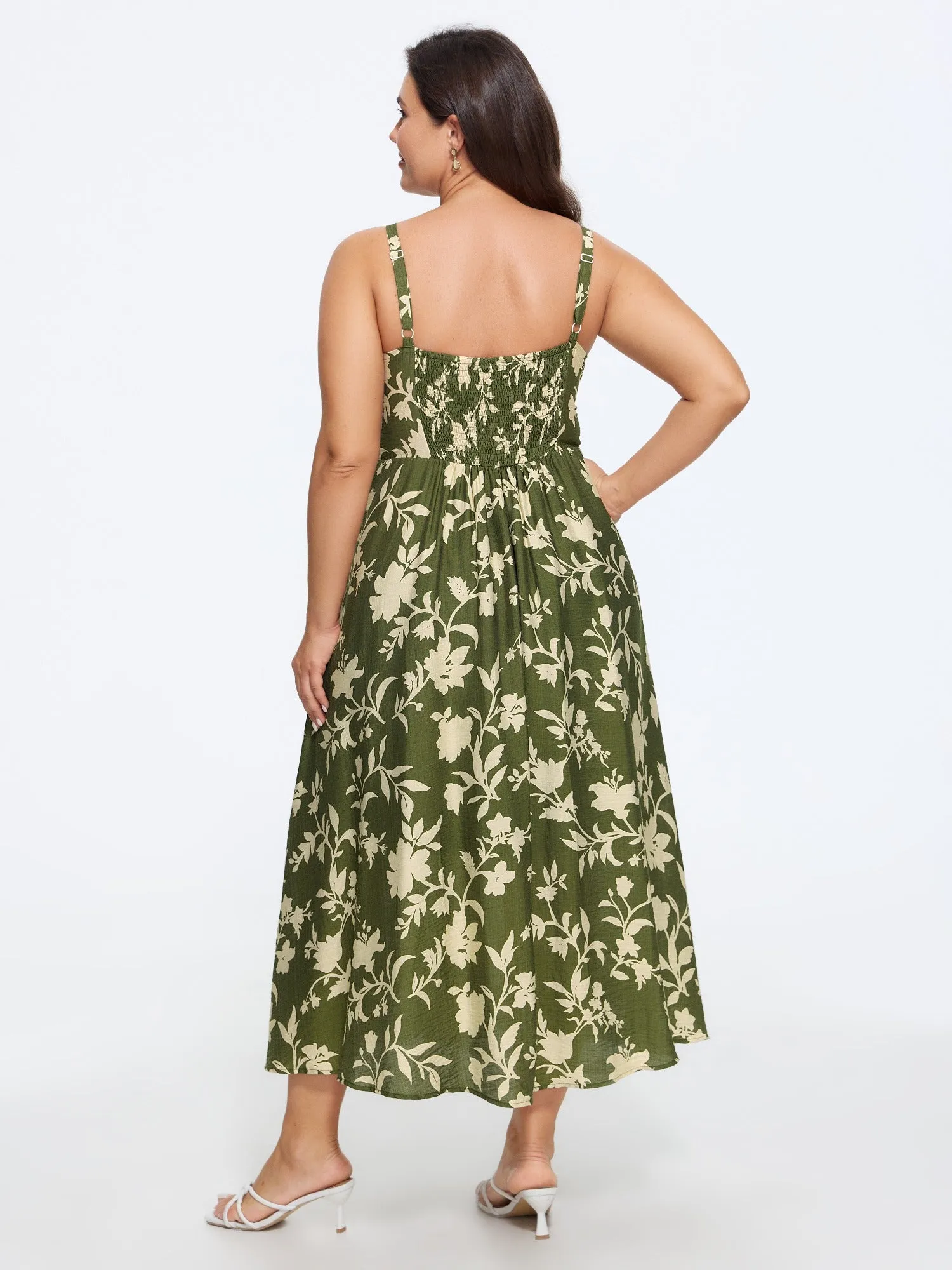 Floral Print Shirred Cami Midi Dress sold by Bloomchic product image thumbnail 3