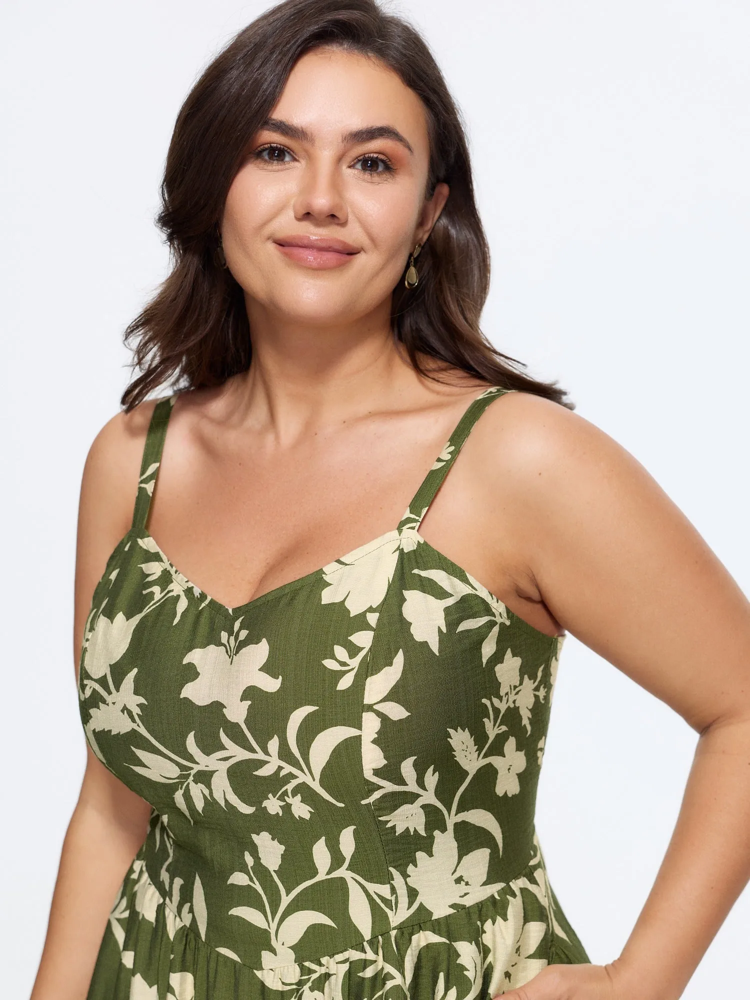 Floral Print Shirred Cami Midi Dress sold by Bloomchic product image thumbnail 2