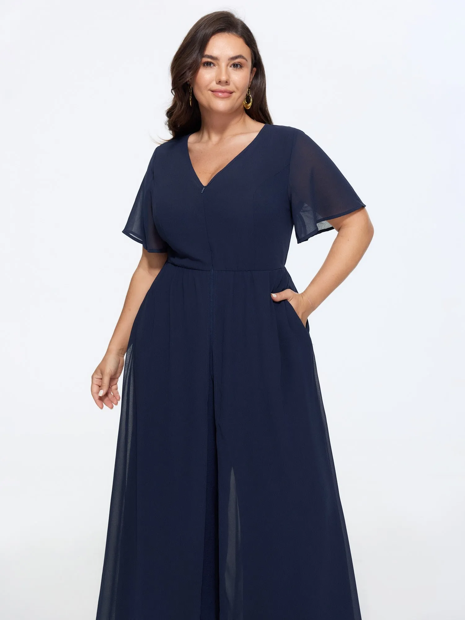 Hidden Zipper Layered Pockets Jumpsuit sold by Bloomchic product image thumbnail 3