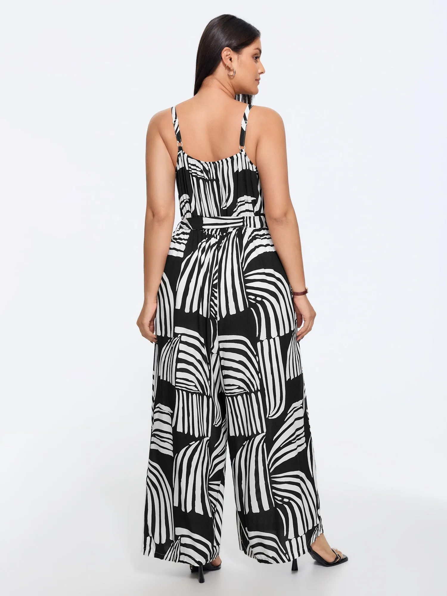 Abstract Print Side Tie Wide Leg Jumpsuit sold by Bloomchic product image thumbnail 3