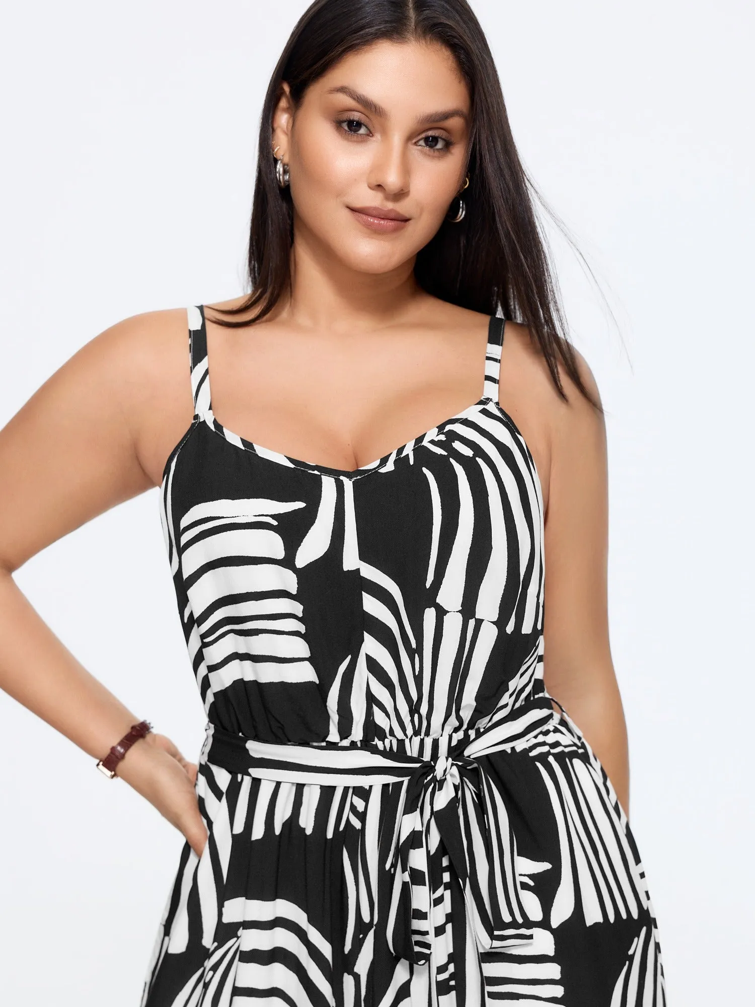 Abstract Print Side Tie Wide Leg Jumpsuit sold by Bloomchic product image thumbnail 2