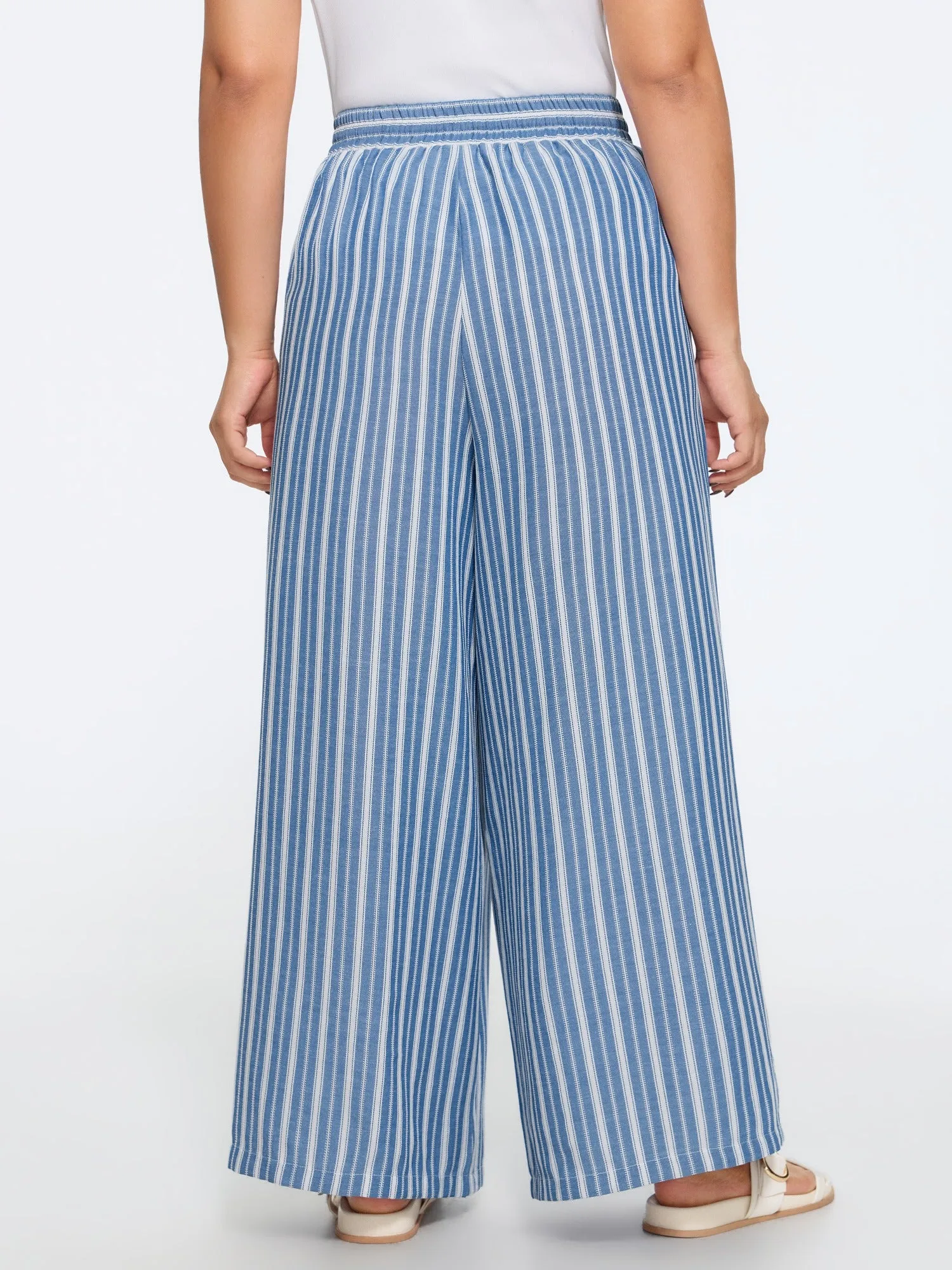 Color Contrast Stripe Drawstring Wide Leg Pants sold by Bloomchic product image thumbnail 3