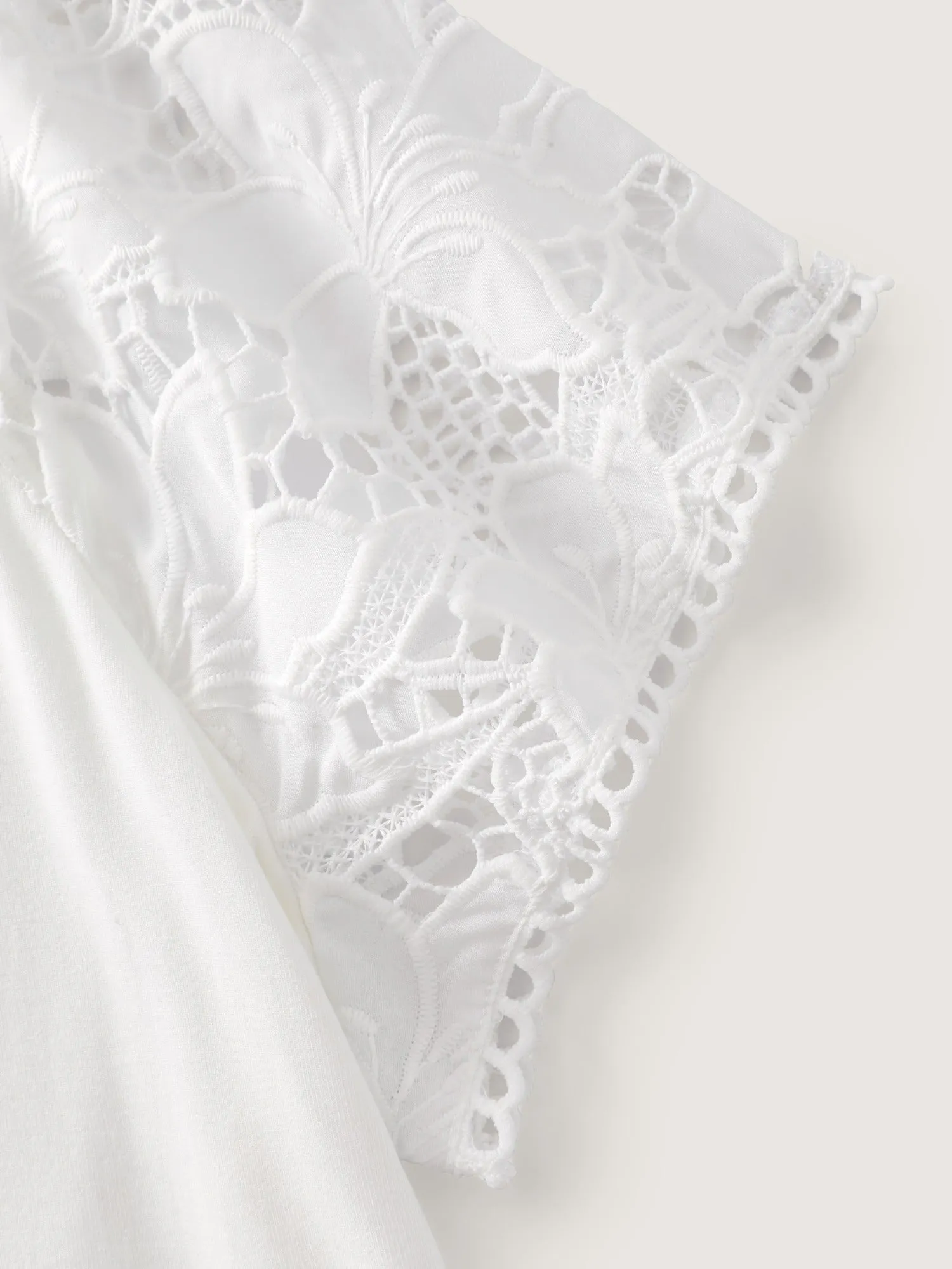 V-Neck Lace Sleeve T-Shirt sold by Bloomchic product image thumbnail 5