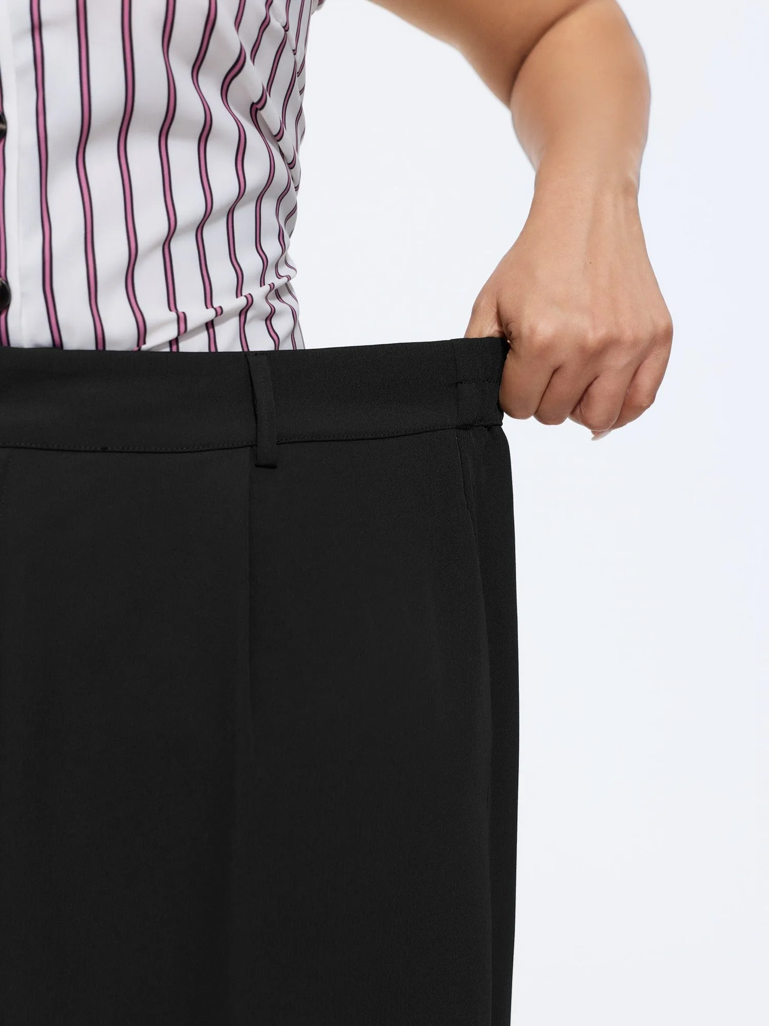 Solid High Waist Front Pleat Wide Leg Pants sold by Bloomchic product image thumbnail 5