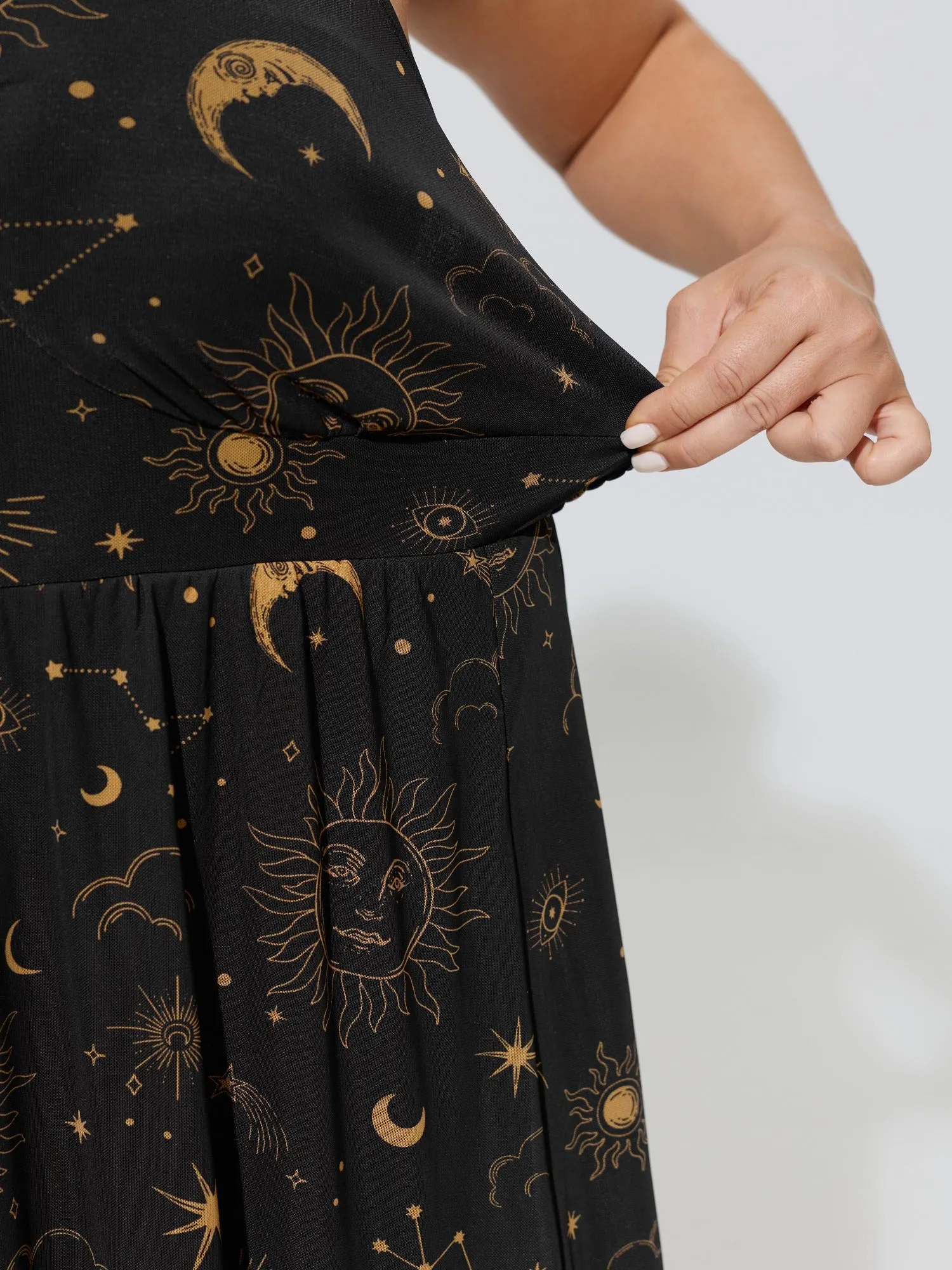 Constellation Print Halter Neck Mesh Midi Dress sold by Bloomchic product image thumbnail 5