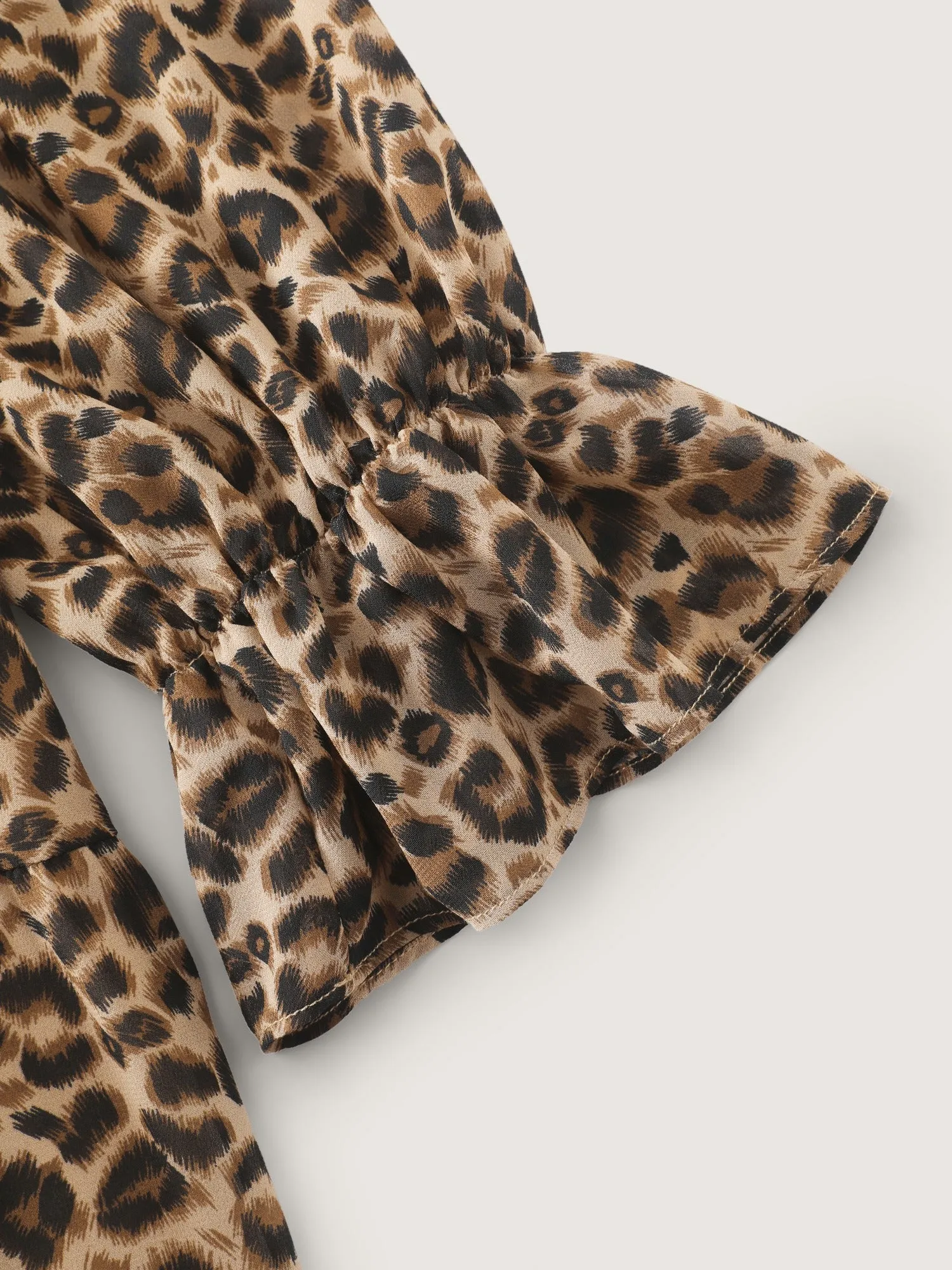 Leopard Print Tiered Ruffle Chiffon Mini Dress sold by Bloomchic product image thumbnail 5