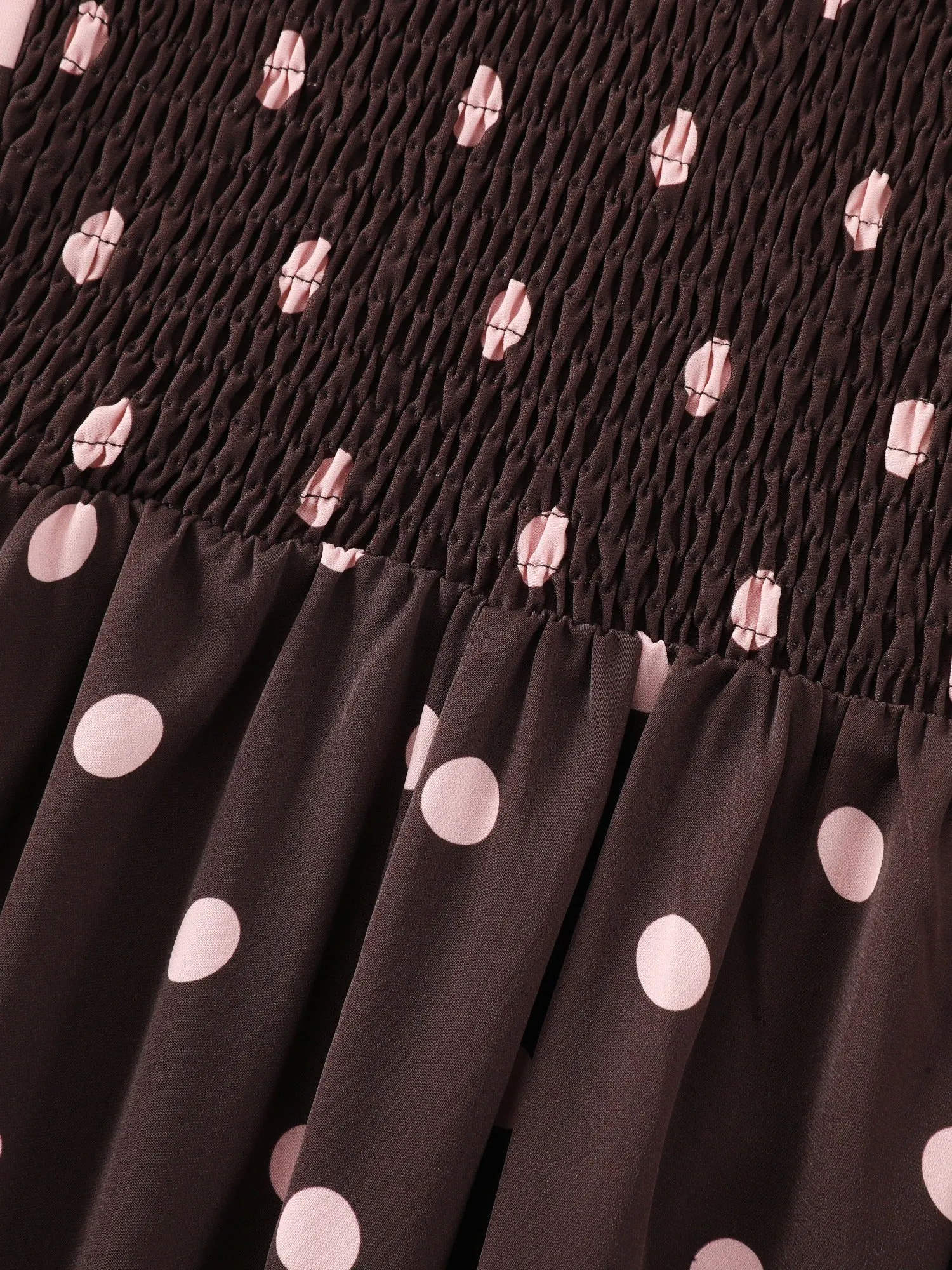 Polka Dot Print Square Neck Sleeveless Midi Dress sold by Bloomchic product image thumbnail 5