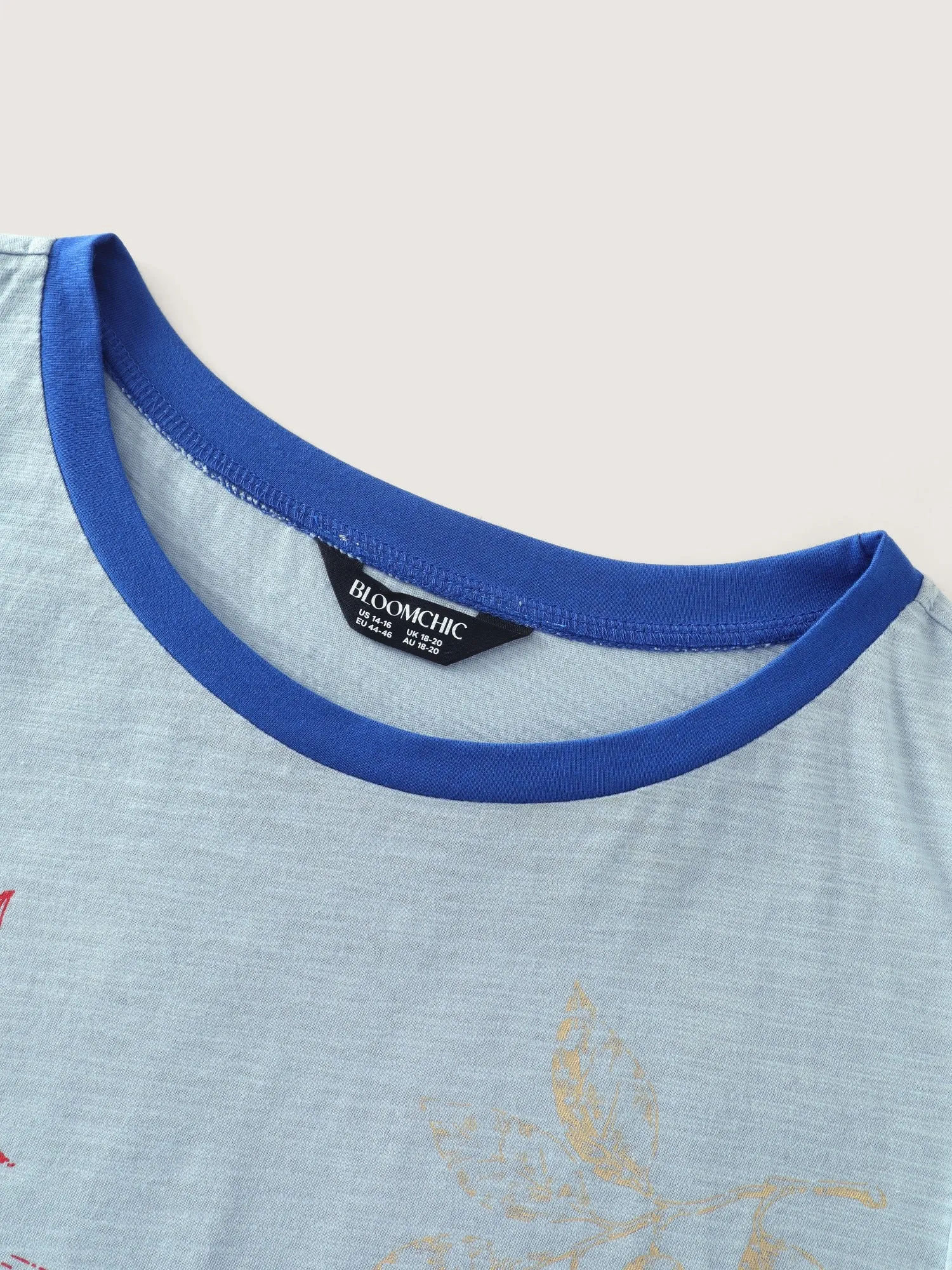 Cotton Crew Neck Plant Print Loose T-Shirt sold by Bloomchic product image thumbnail 5