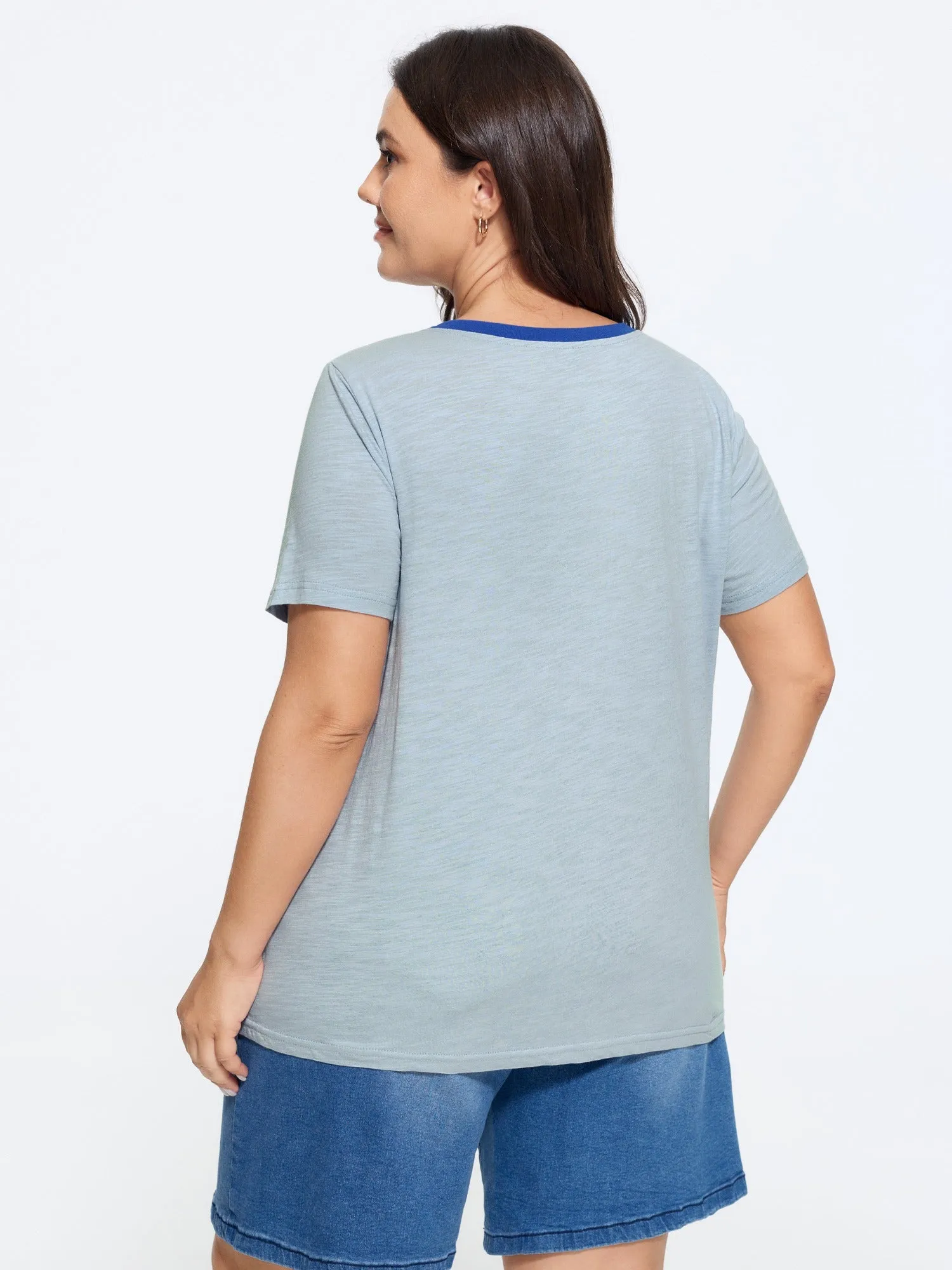 Cotton Crew Neck Plant Print Loose T-Shirt sold by Bloomchic product image thumbnail 4