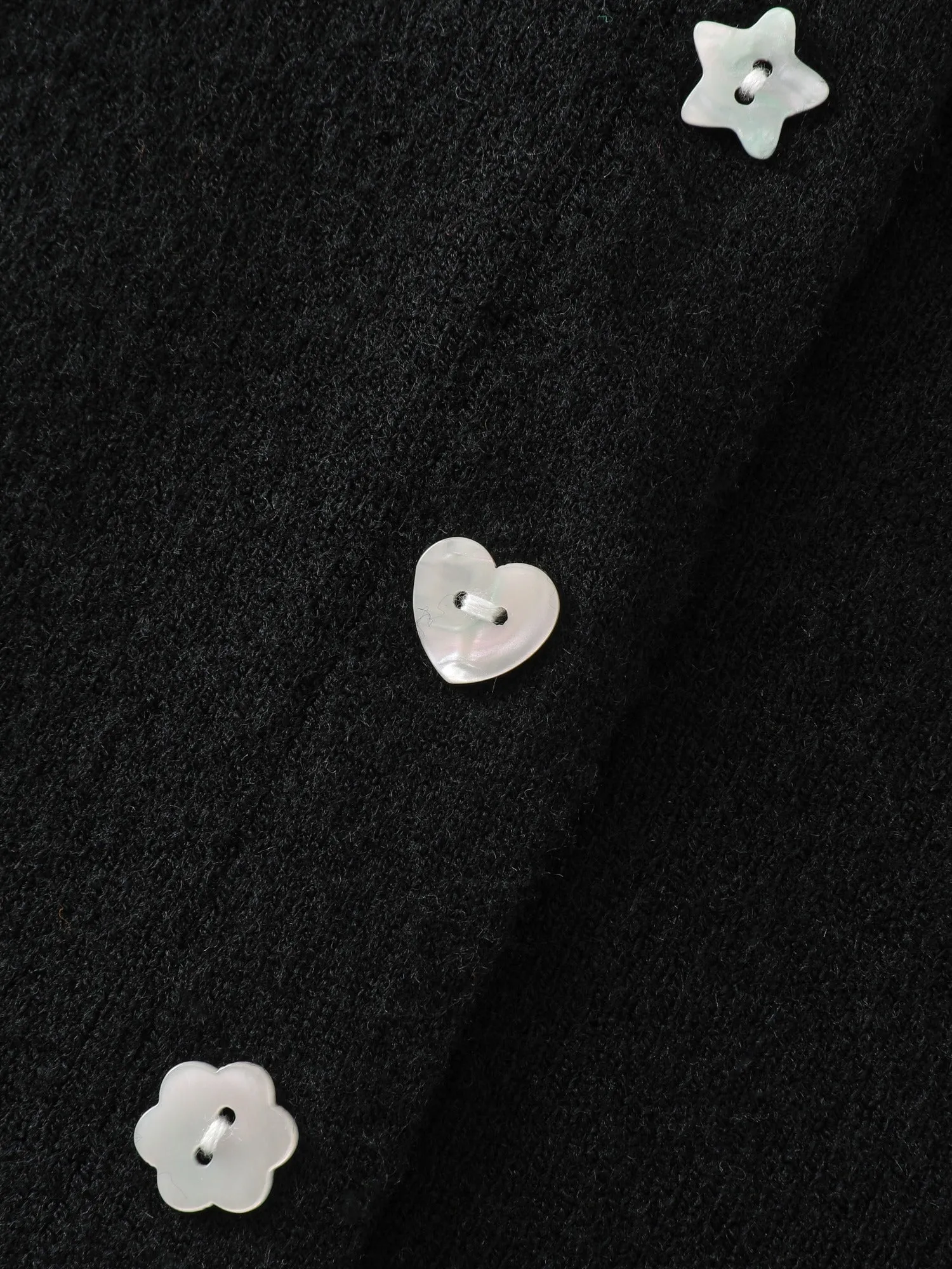 Textured Crew Neck Mixed Button Short Sleeve Cardigan sold by Bloomchic product image thumbnail 5
