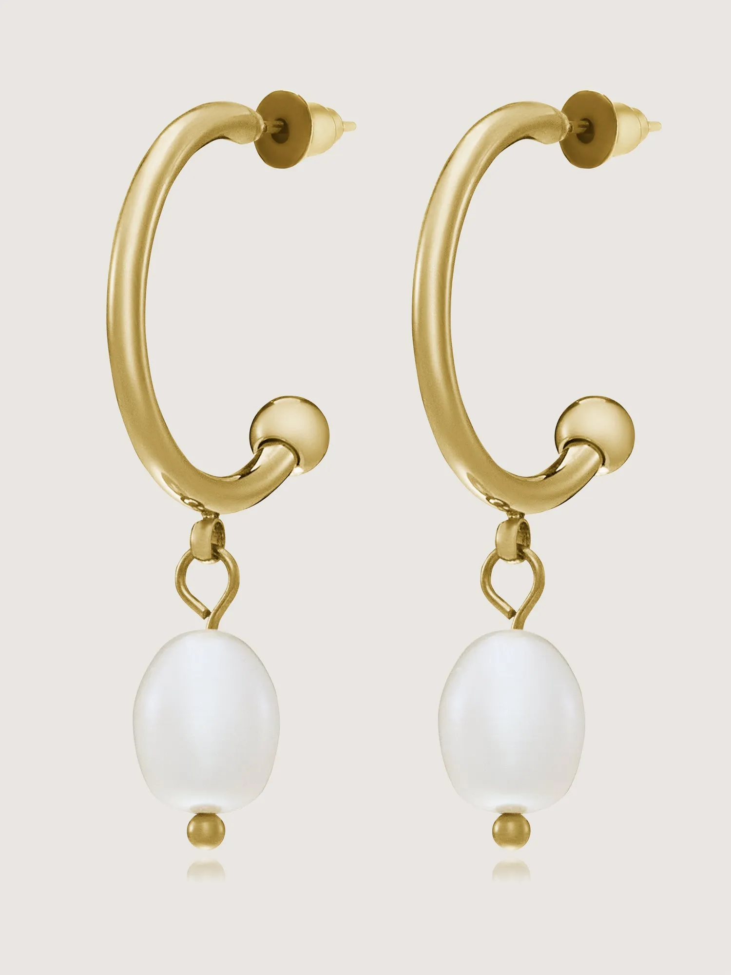 Pearl Drop C Hoop Earrings sold by Bloomchic product image thumbnail 3