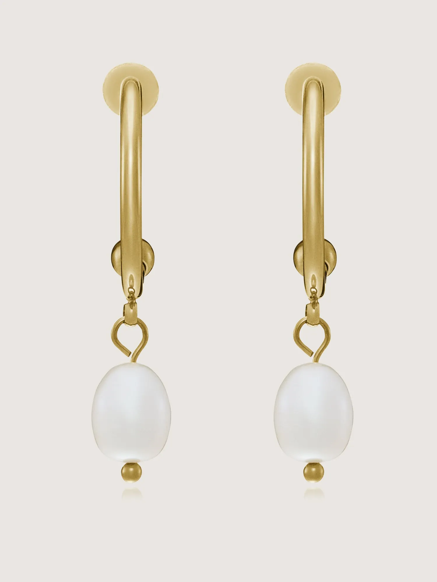 Pearl Drop C Hoop Earrings sold by Bloomchic product image thumbnail 2