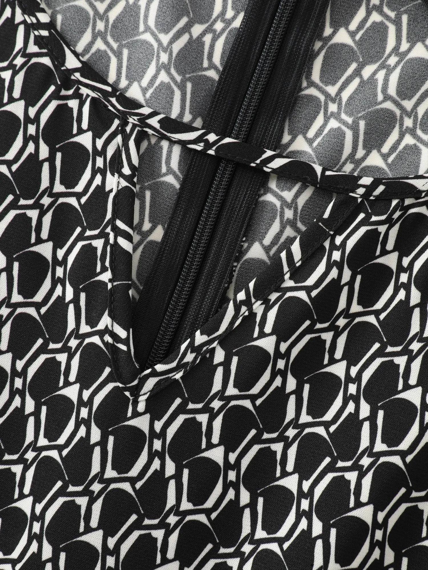 Geometric Print Waist Tie Wide Leg Jumpsuit sold by Bloomchic product image thumbnail 5
