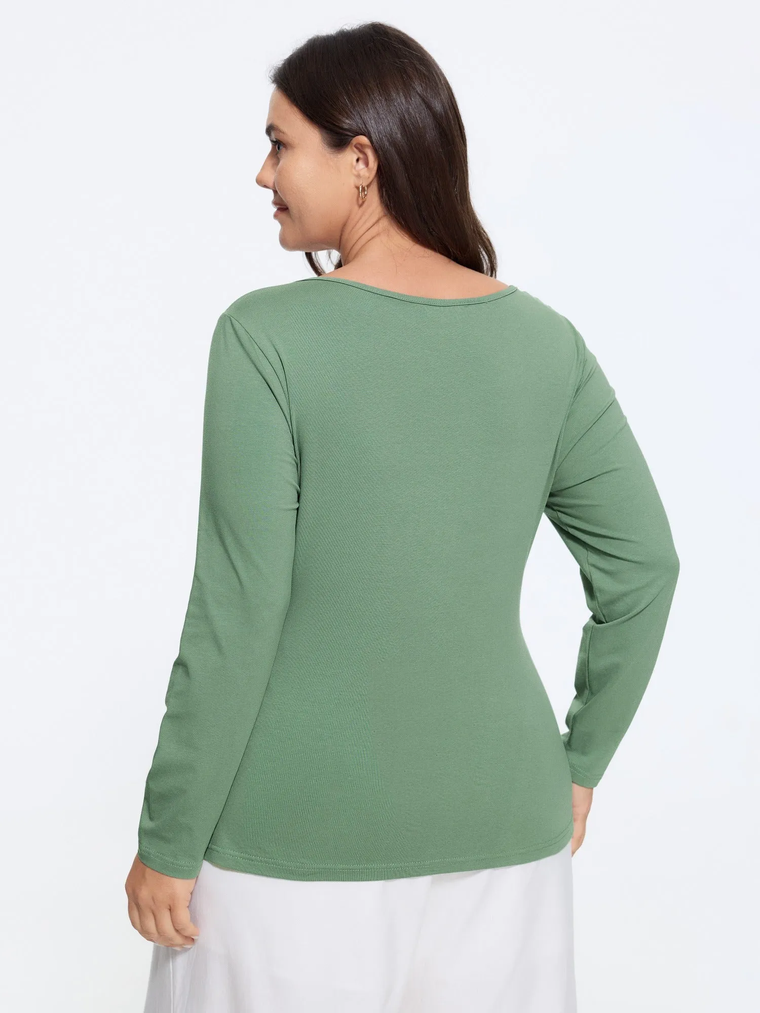Cotton Floral Lace Square Neck Button Front T-Shirt sold by Bloomchic product image thumbnail 4