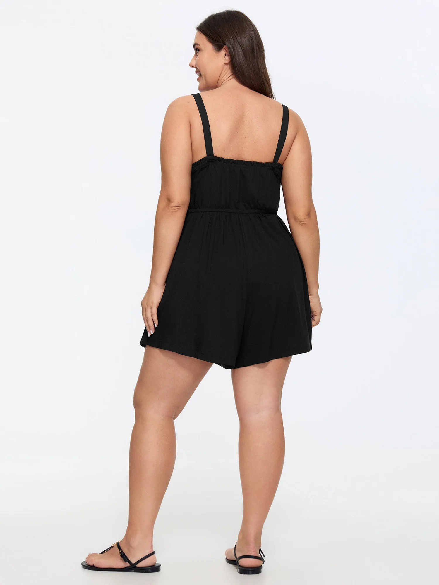 Ruffle Drawstring Bust Elastic Romper sold by Bloomchic product image thumbnail 5