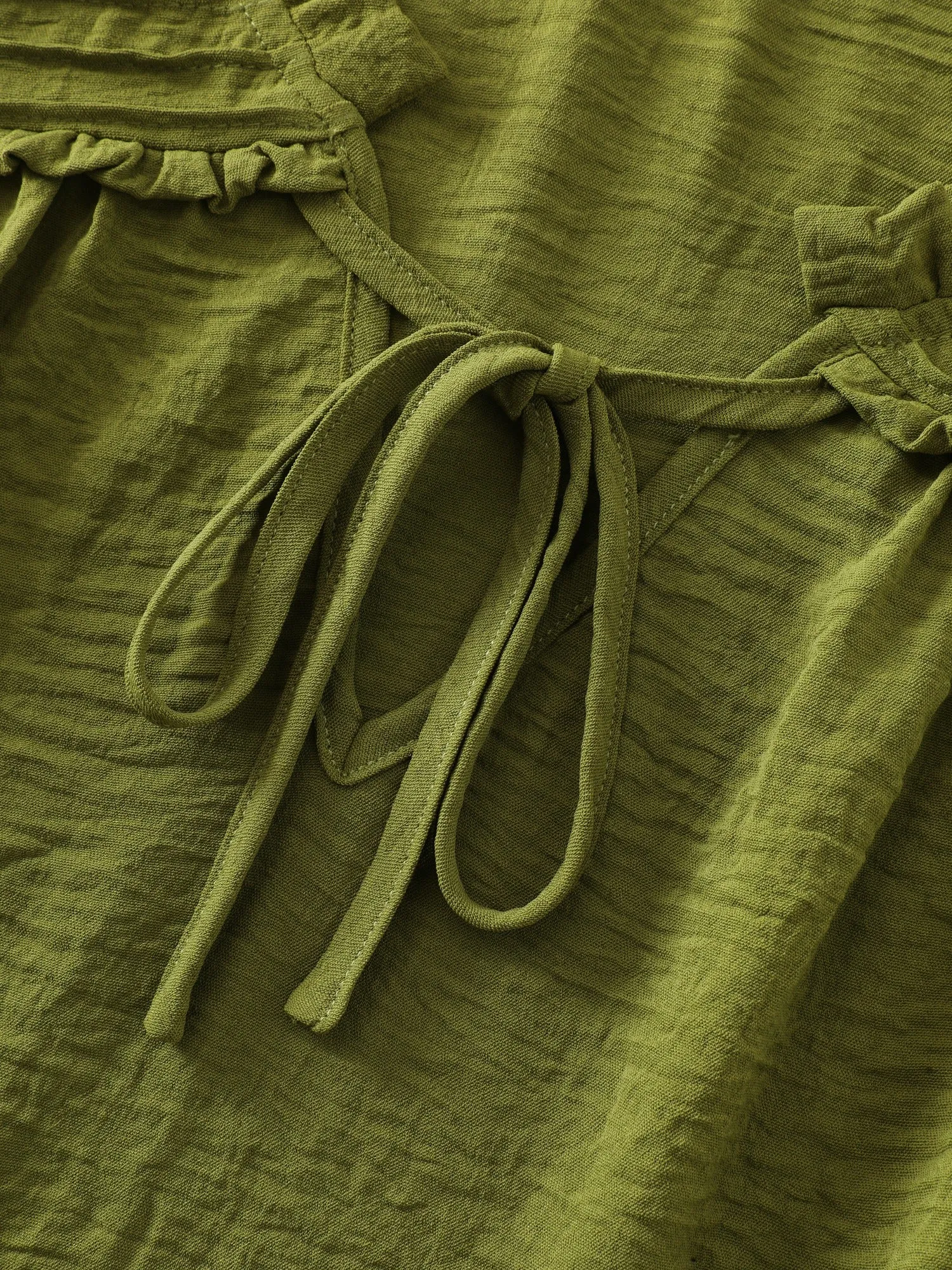 Textured Ruffled Trim Pleated Shoulder Blouse sold by Bloomchic product image thumbnail 5