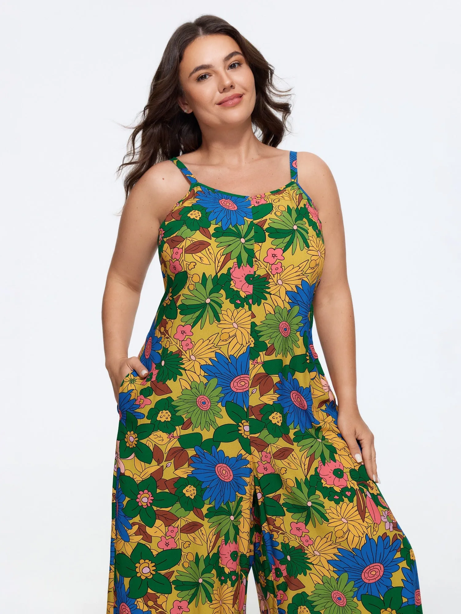 Vivid Groove Stretchy Adjustable Jumpsuit sold by Bloomchic product image thumbnail 4