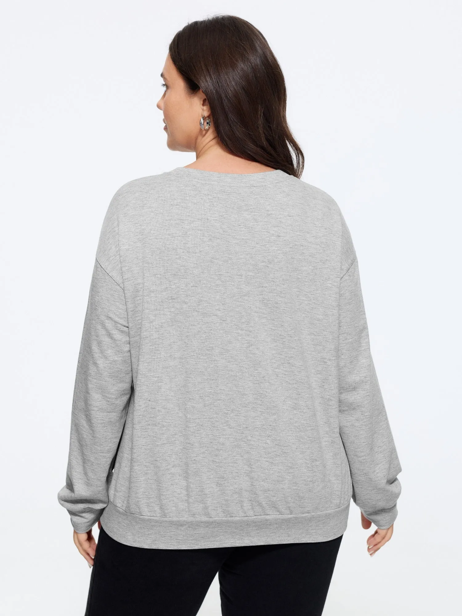 Graphic Print Crew Neck Long Sleeve Sweatshirt sold by Bloomchic product image thumbnail 3