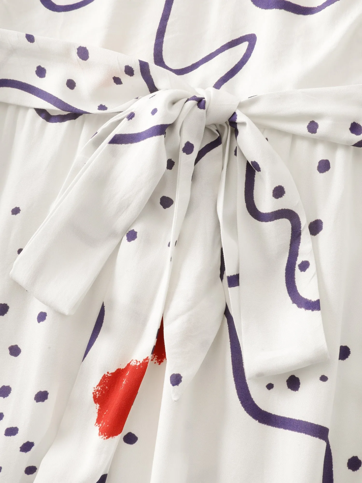 Abstract Print V Neck Belted Midi Dress sold by Bloomchic product image thumbnail 5