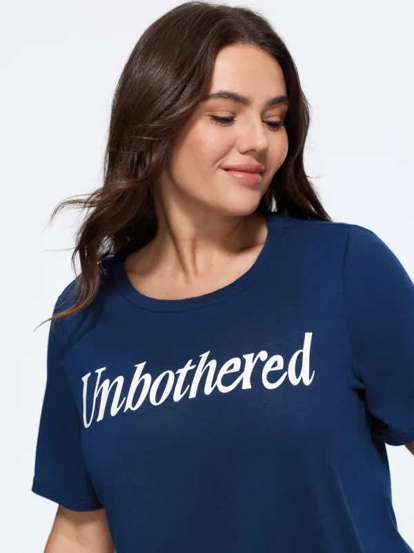 Supersoft Slogan Print Crew Neck T-Shirt made by Bloomchic