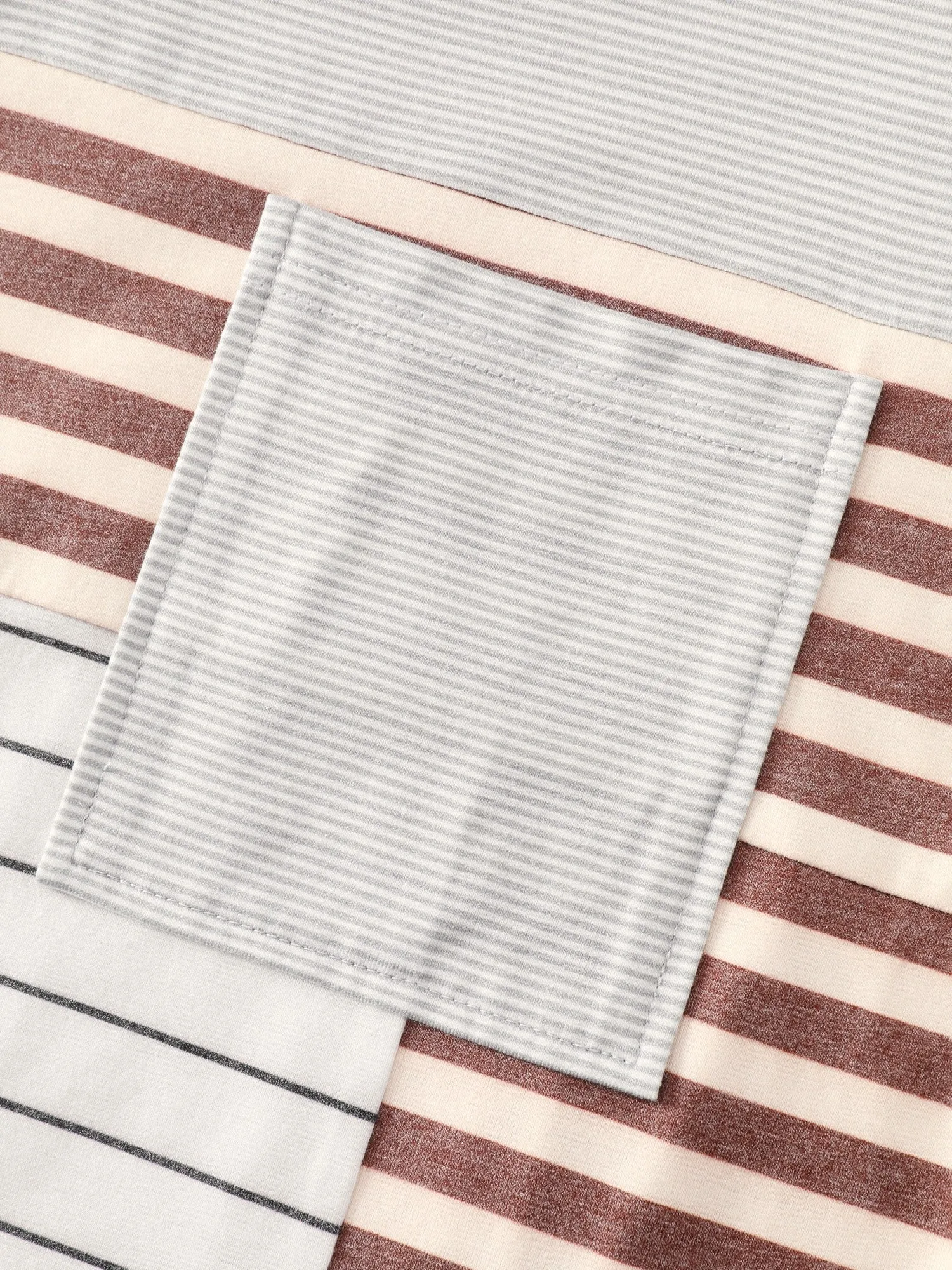 Supersoft Color Block Stripe V Neck T-Shirt sold by Bloomchic product image thumbnail 5