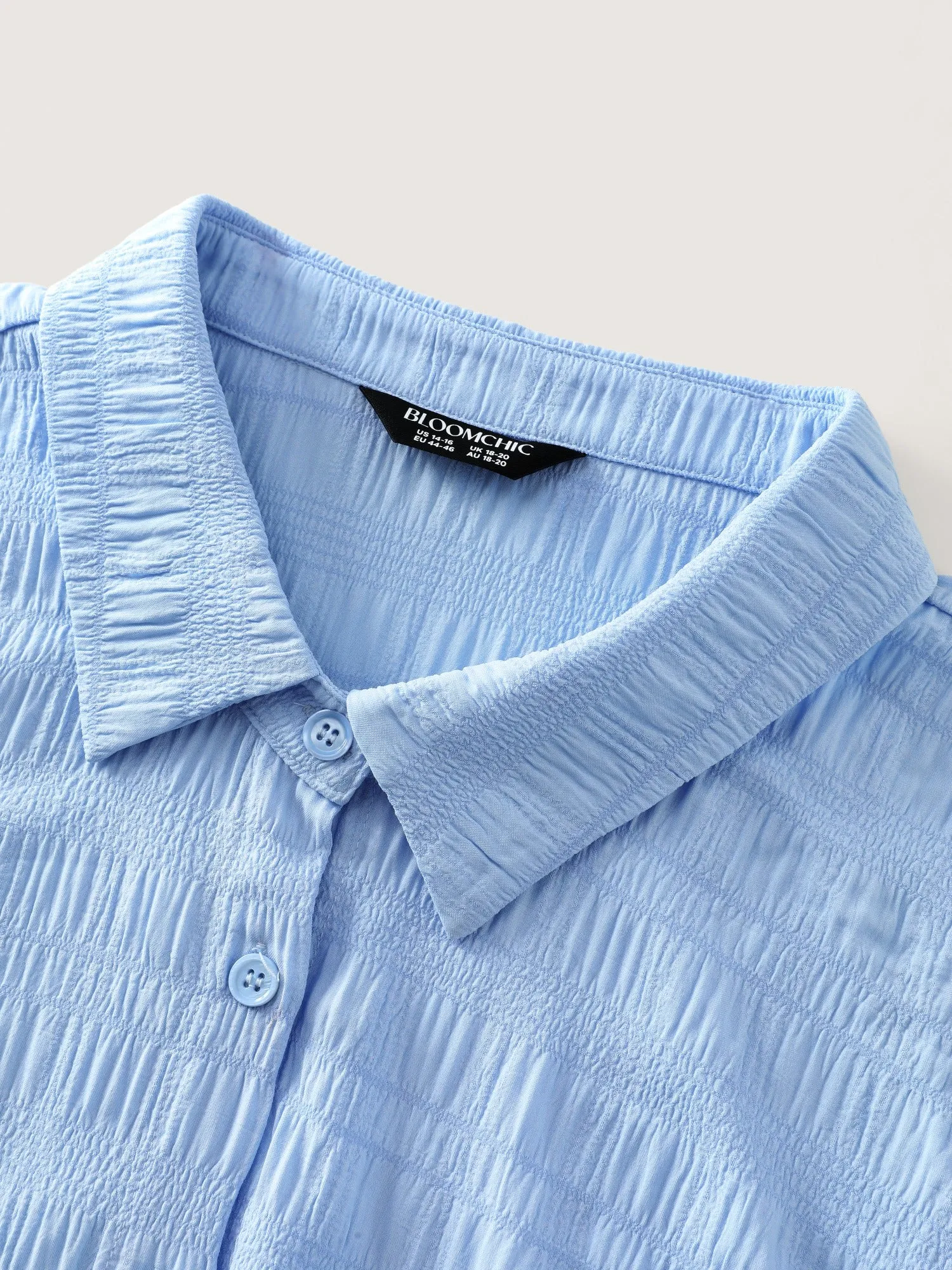Textured Collared Button‑Front Blouse sold by Bloomchic product image thumbnail 5