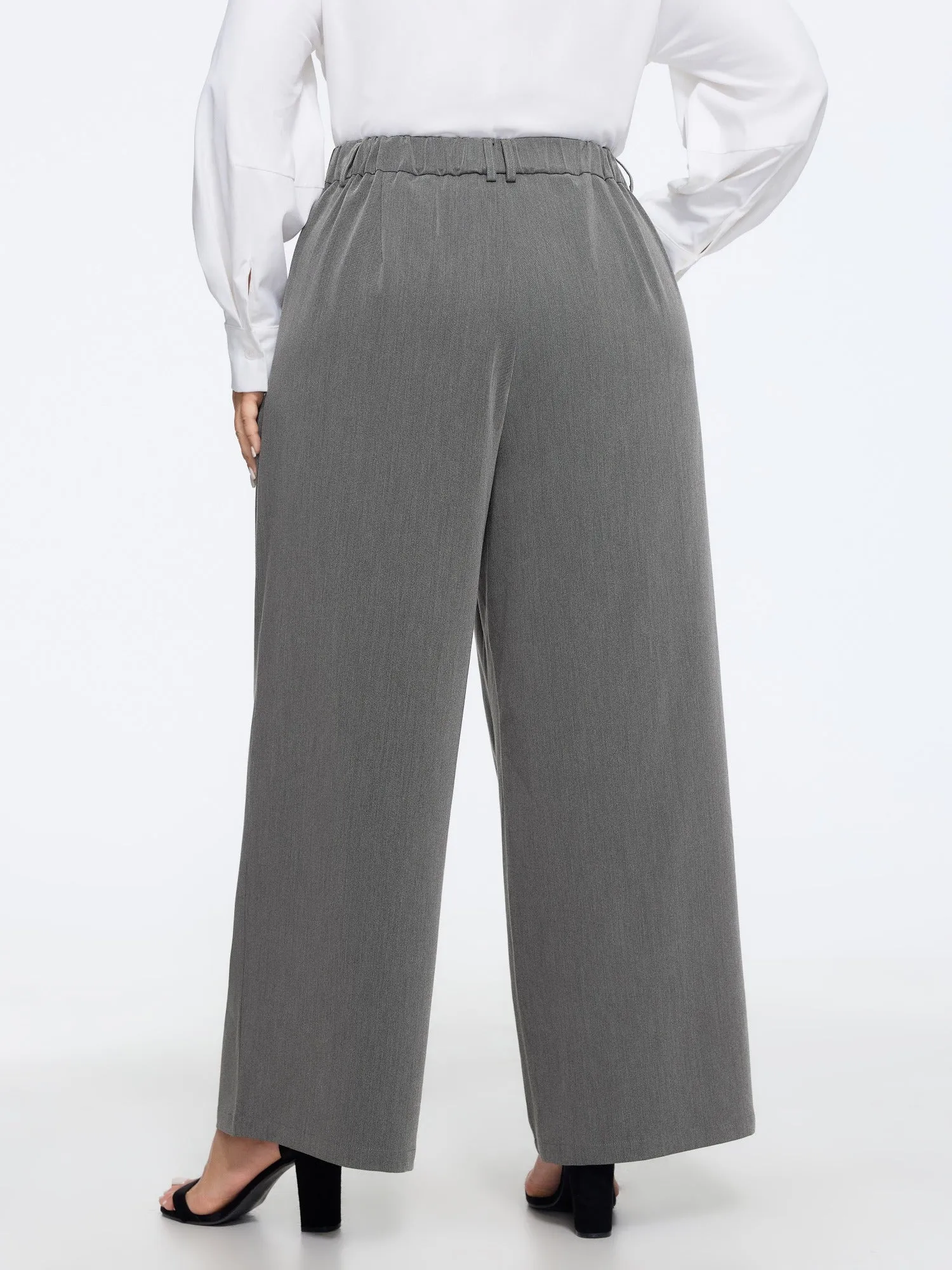 Button‑Zip Closure Pockets Wide Leg Pants sold by Bloomchic product image thumbnail 3