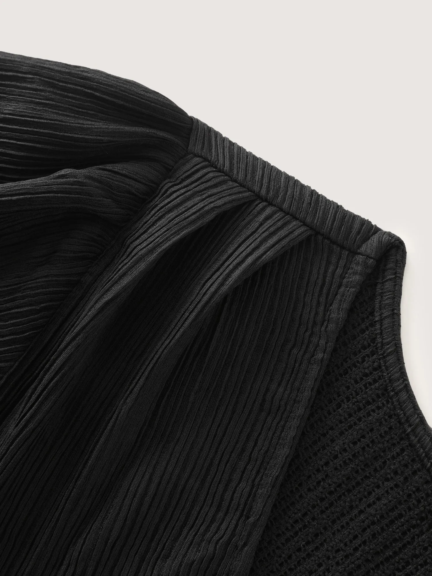Textured V‑Neck Button Front Ruffled Sleeve Blouse sold by Bloomchic product image thumbnail 5