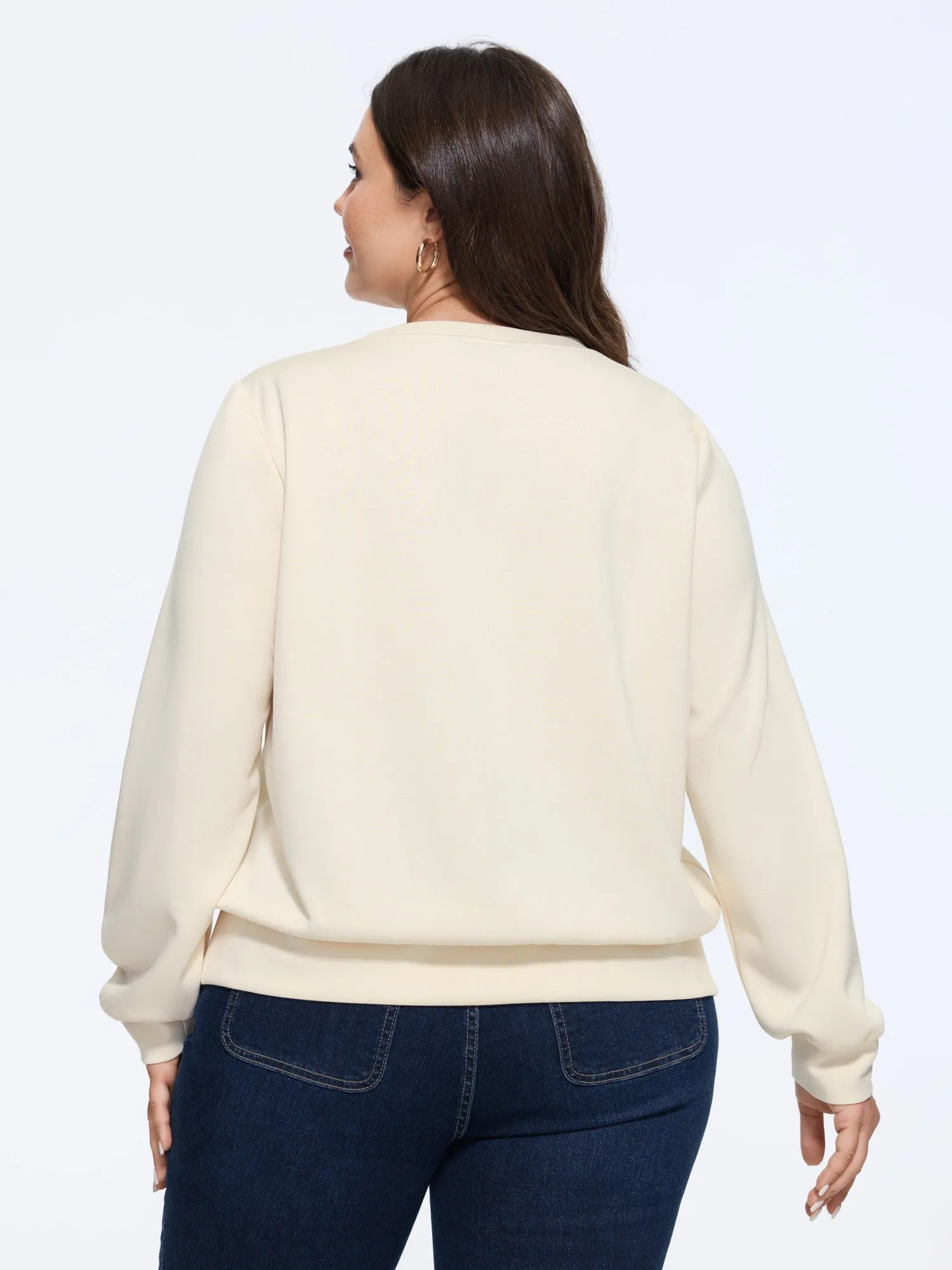 Supersoft Solid Crew Neck Sweatshirt sold by Bloomchic product image thumbnail 3