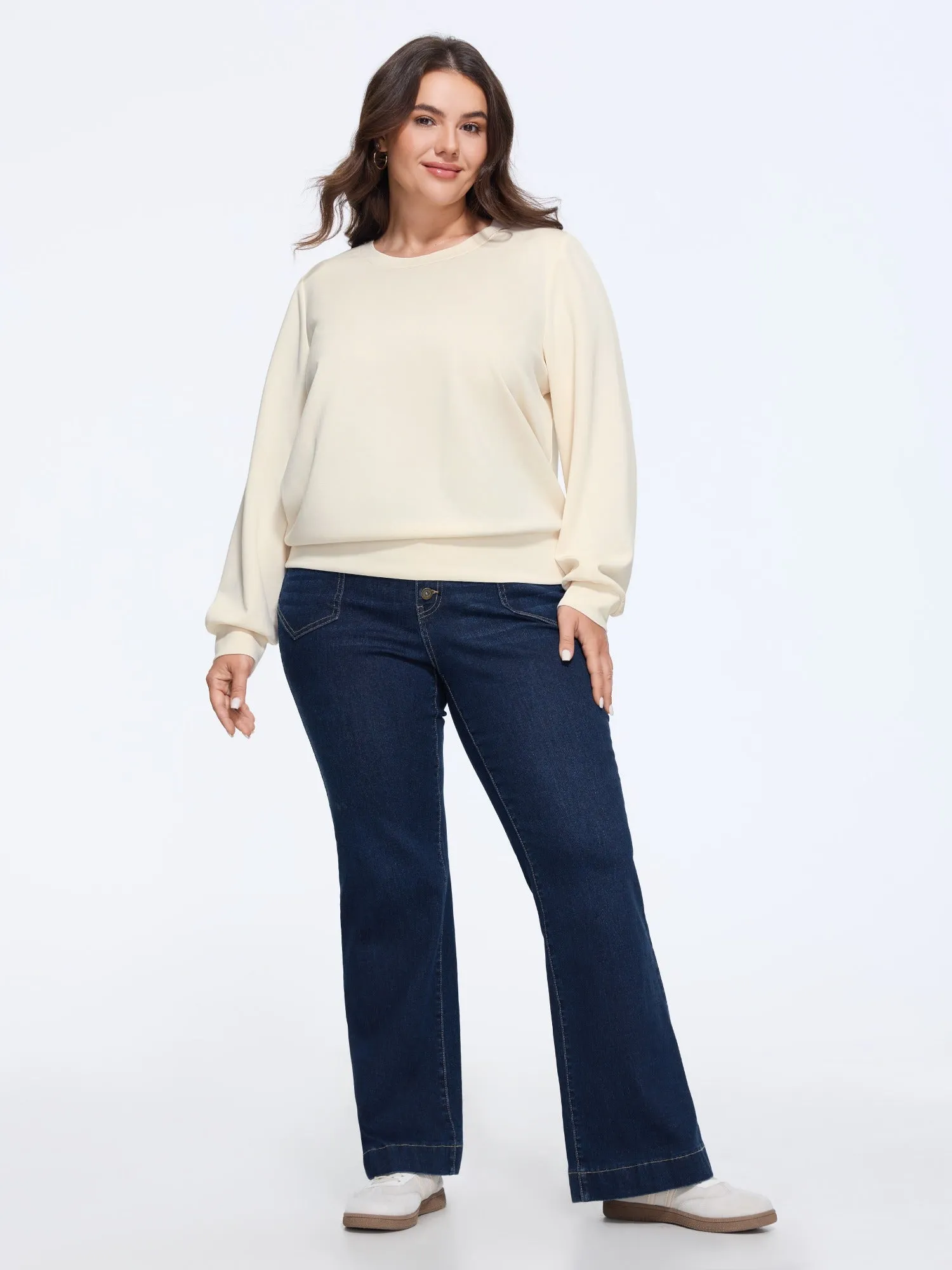 Supersoft Solid Crew Neck Sweatshirt sold by Bloomchic product image thumbnail 4