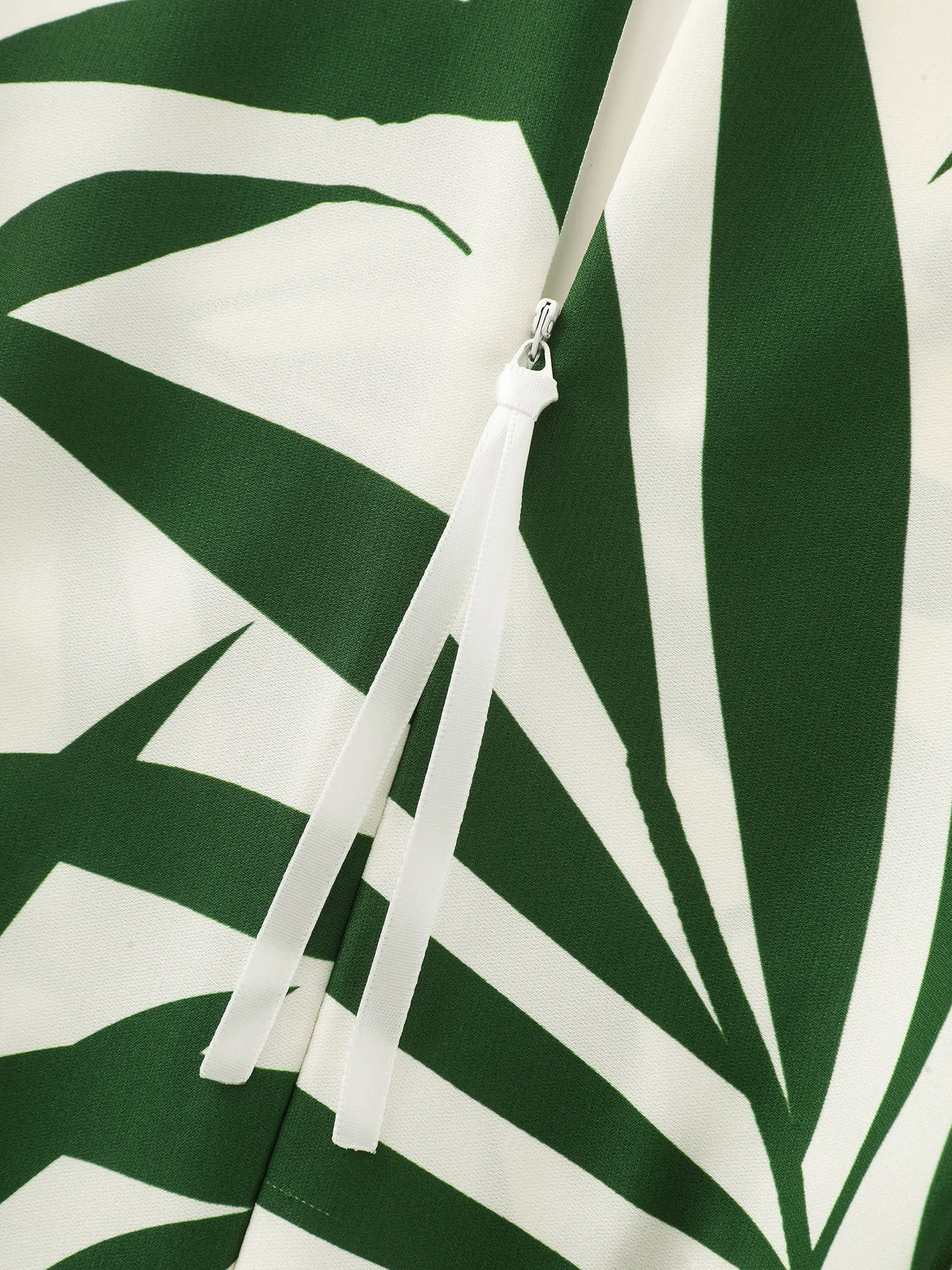 Tropical Leaf Print Tie Waist Wide Leg Jumpsuit sold by Bloomchic product image thumbnail 5