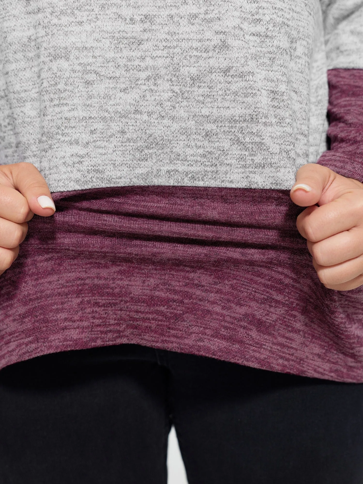 Stretchy Color Block Hooded Sweatshirt sold by Bloomchic product image thumbnail 5