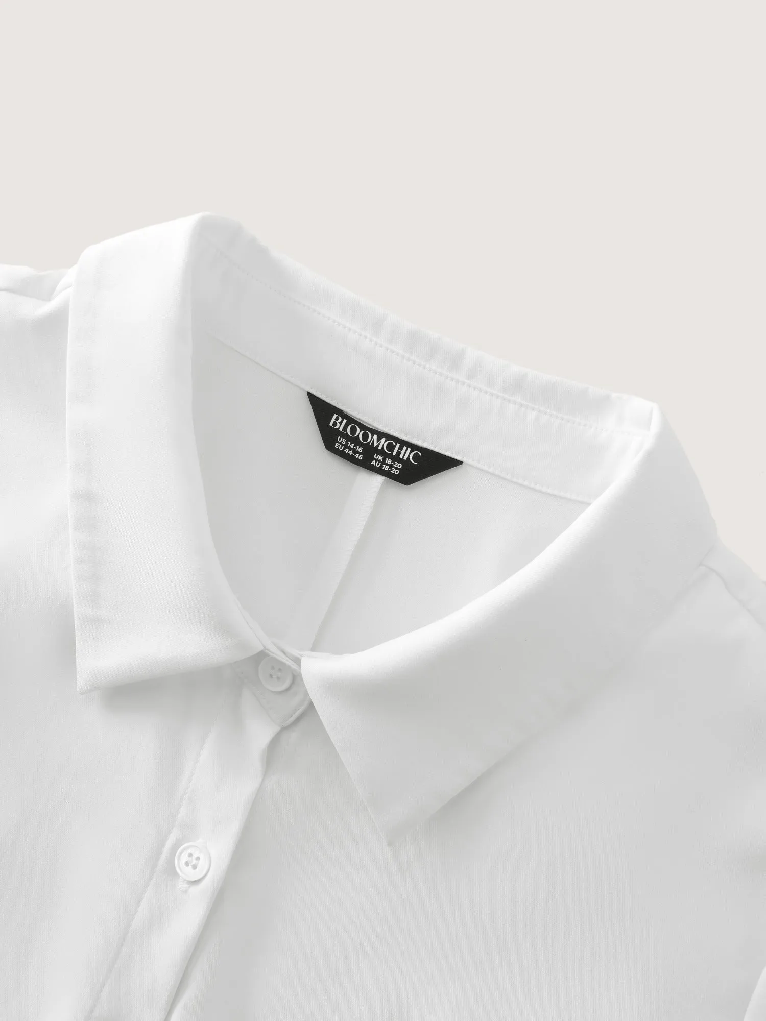 Plain Curved Hem Button Down Shirt sold by Bloomchic product image thumbnail 5