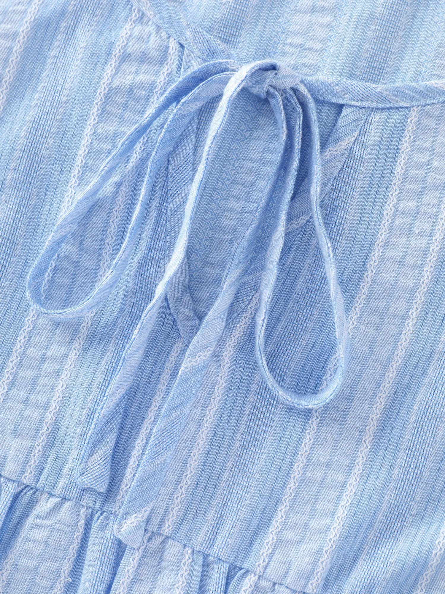 Supersoft Textured Stripe Tie Neck Blouse sold by Bloomchic product image thumbnail 5