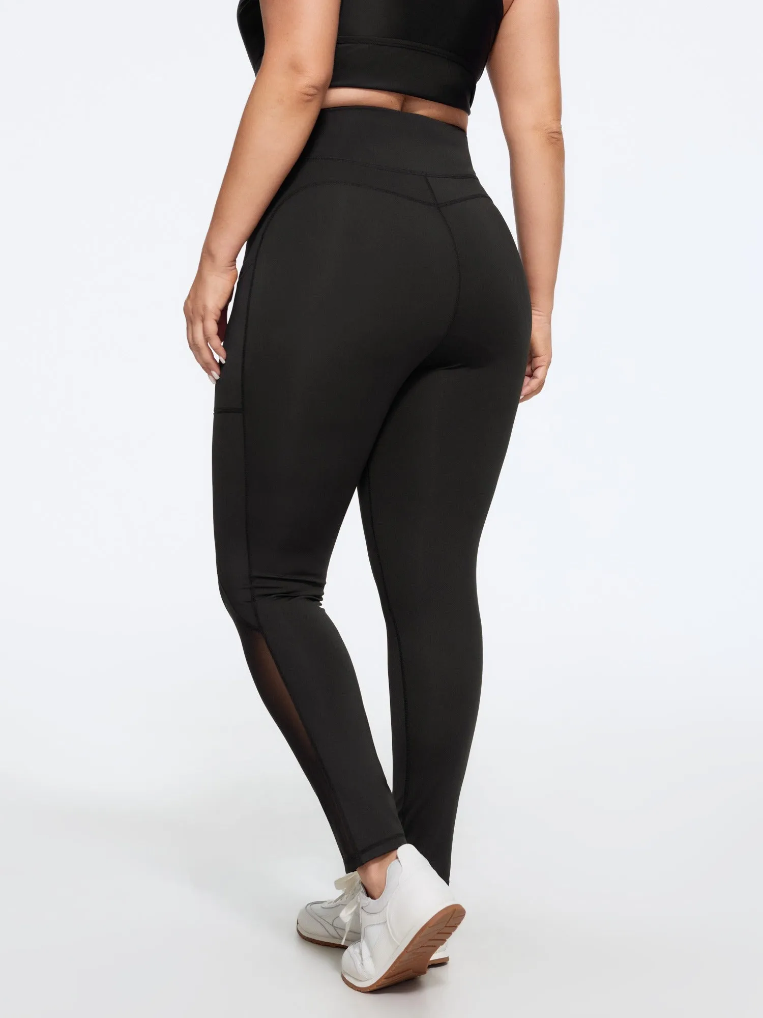Stretch Mesh Panel Side Pocket Yoga Leggings sold by Bloomchic product image thumbnail 3