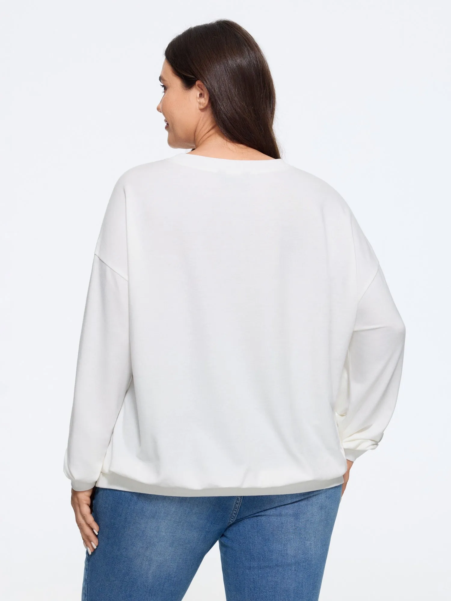 Vintage Star Patch Letter Print Sweatshirt sold by Bloomchic product image thumbnail 3