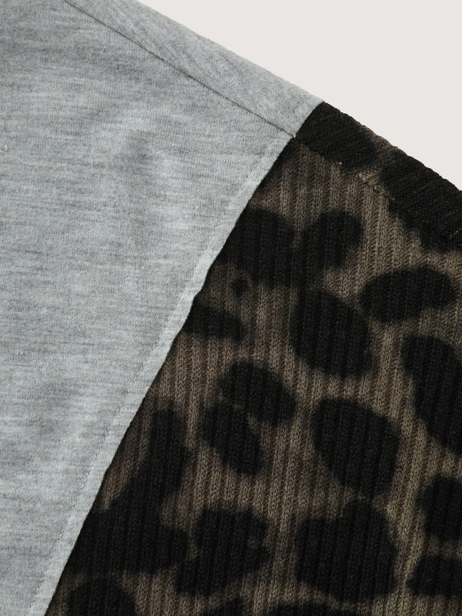 Round Neck Leopard Spliced Casual Sweatshirt sold by Bloomchic product image thumbnail 5